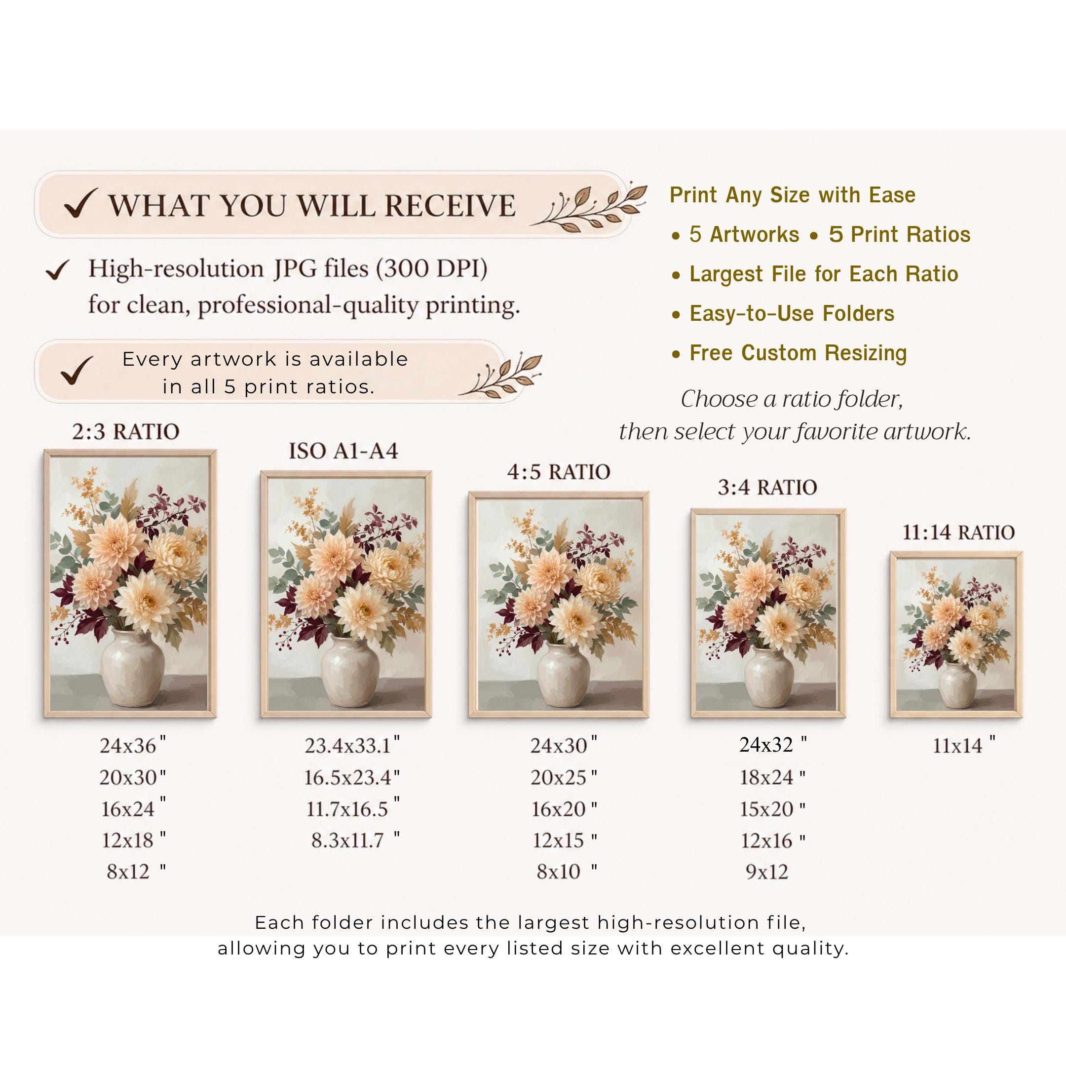 Rustic Fall Gallery Wall Art Set Printable, 5 Autumn Farmhouse Decor Prints Digital Download — image 8
