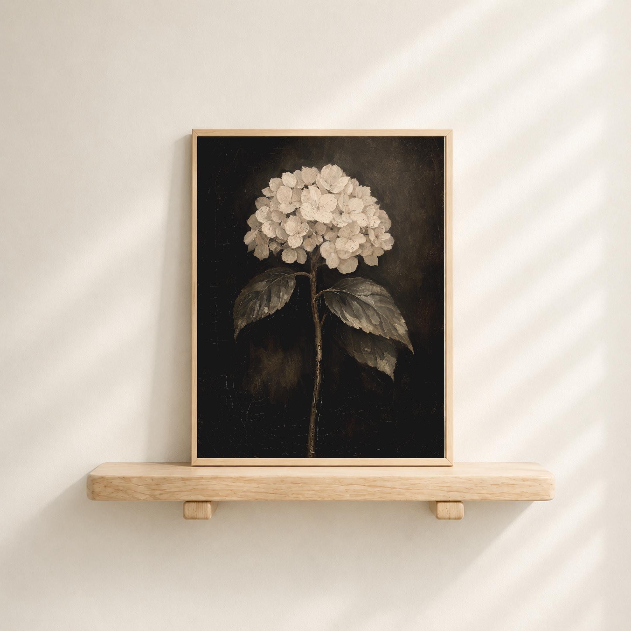 Moody White Hydrangea Art Printable | Vintage Botanical Prints | Vintage Paintings (Digital Download) — image 9