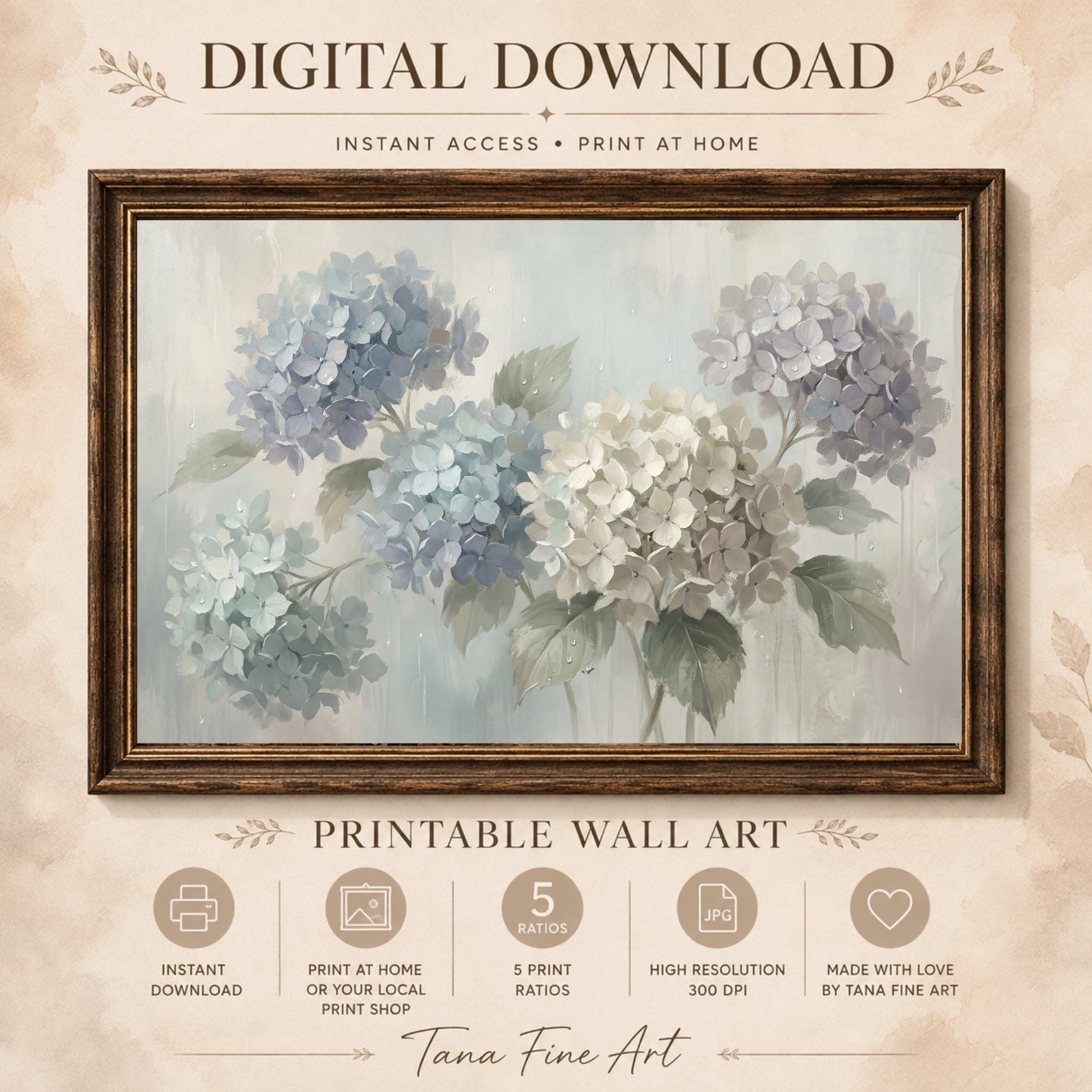 Rainy-Day Hydrangeas — Set of 5 — image 4