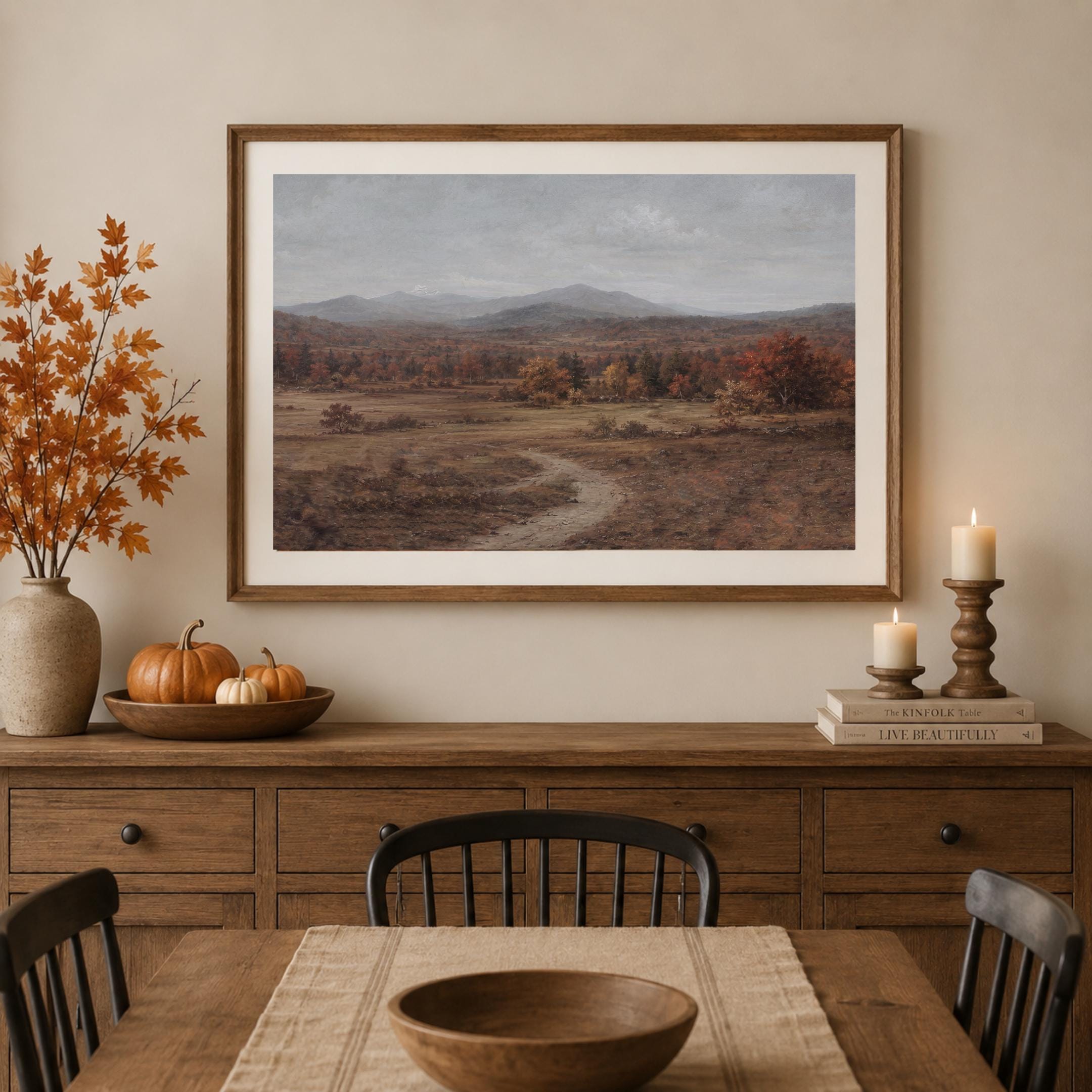 Moody Fall Landscape Wall Art Print, Vintage Autumn Countryside, Rustic Fall Decor (Digital Download) — image 6