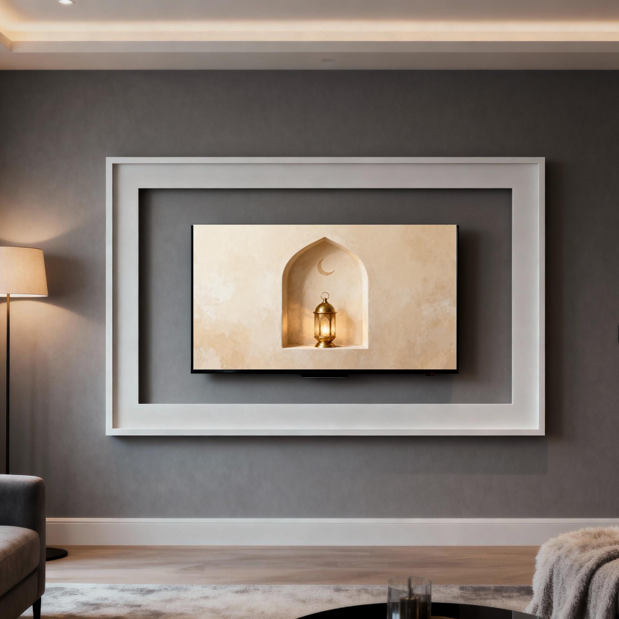 Islamic Frame TV Art | Minimal Crescent Lantern | 4K Digital Download — image 4