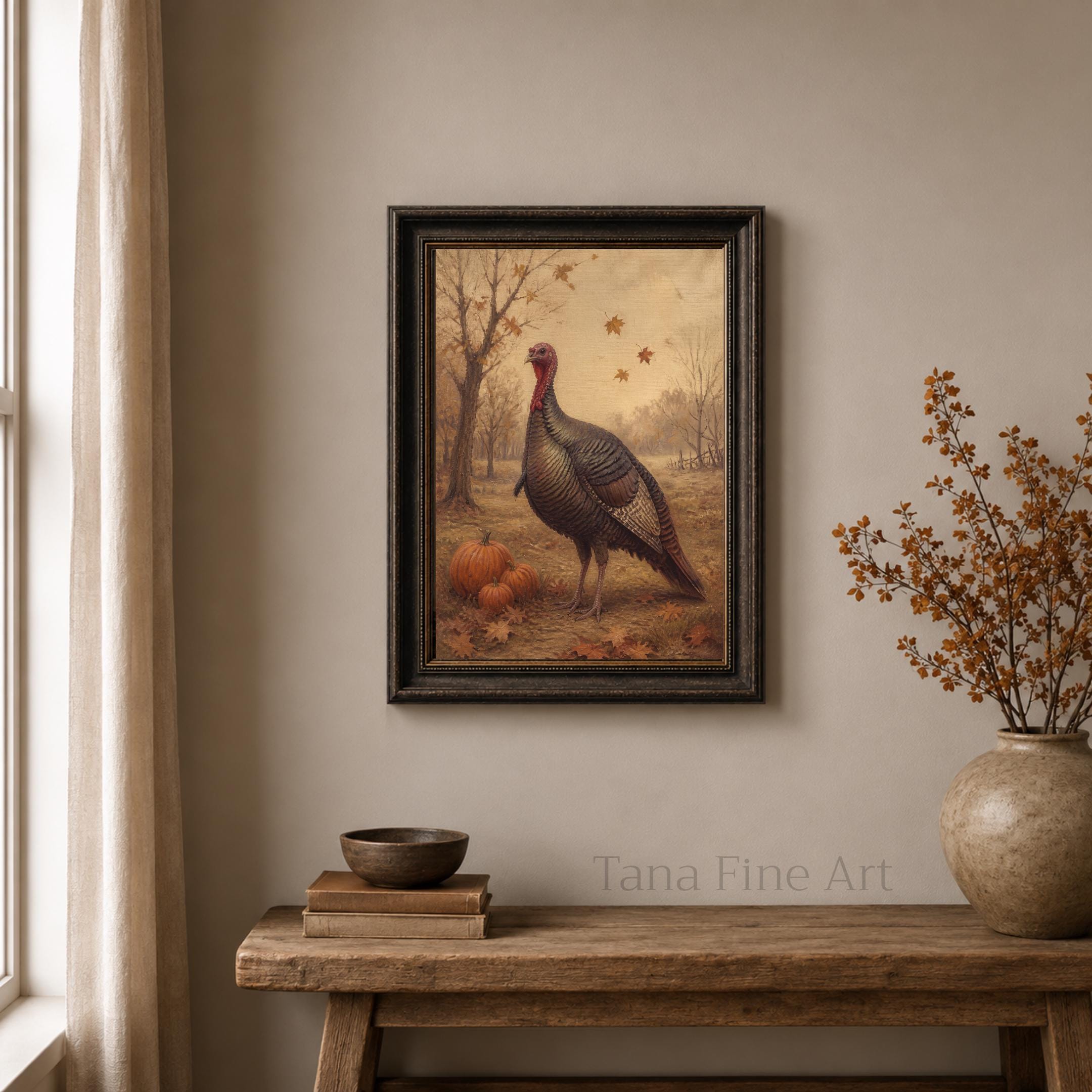 Vintage Turkey Thanksgiving Printable Wall Art, Rustic Fall Farmhouse Digital Download — image 4