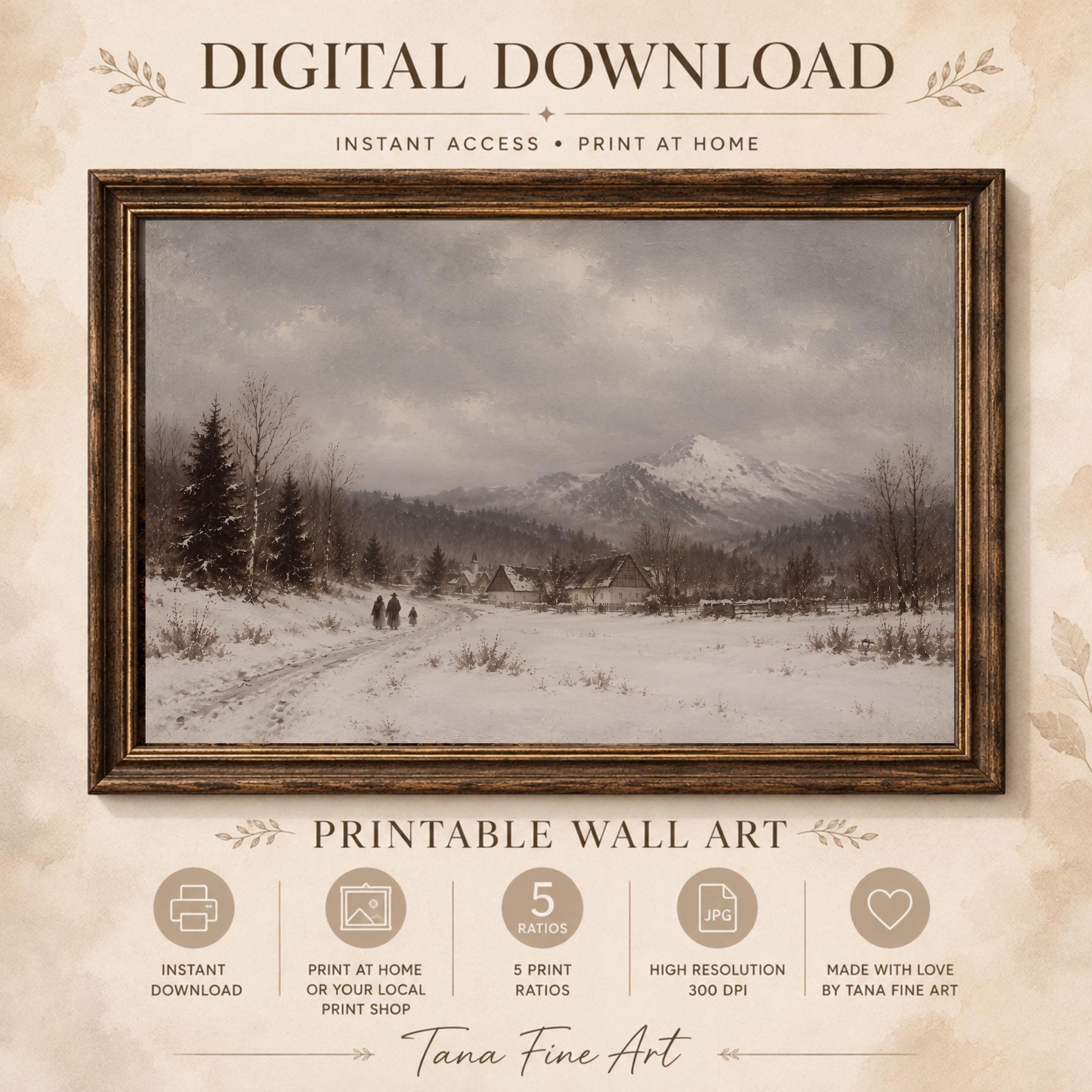 Village Lane in a Snowy Valley — image 6