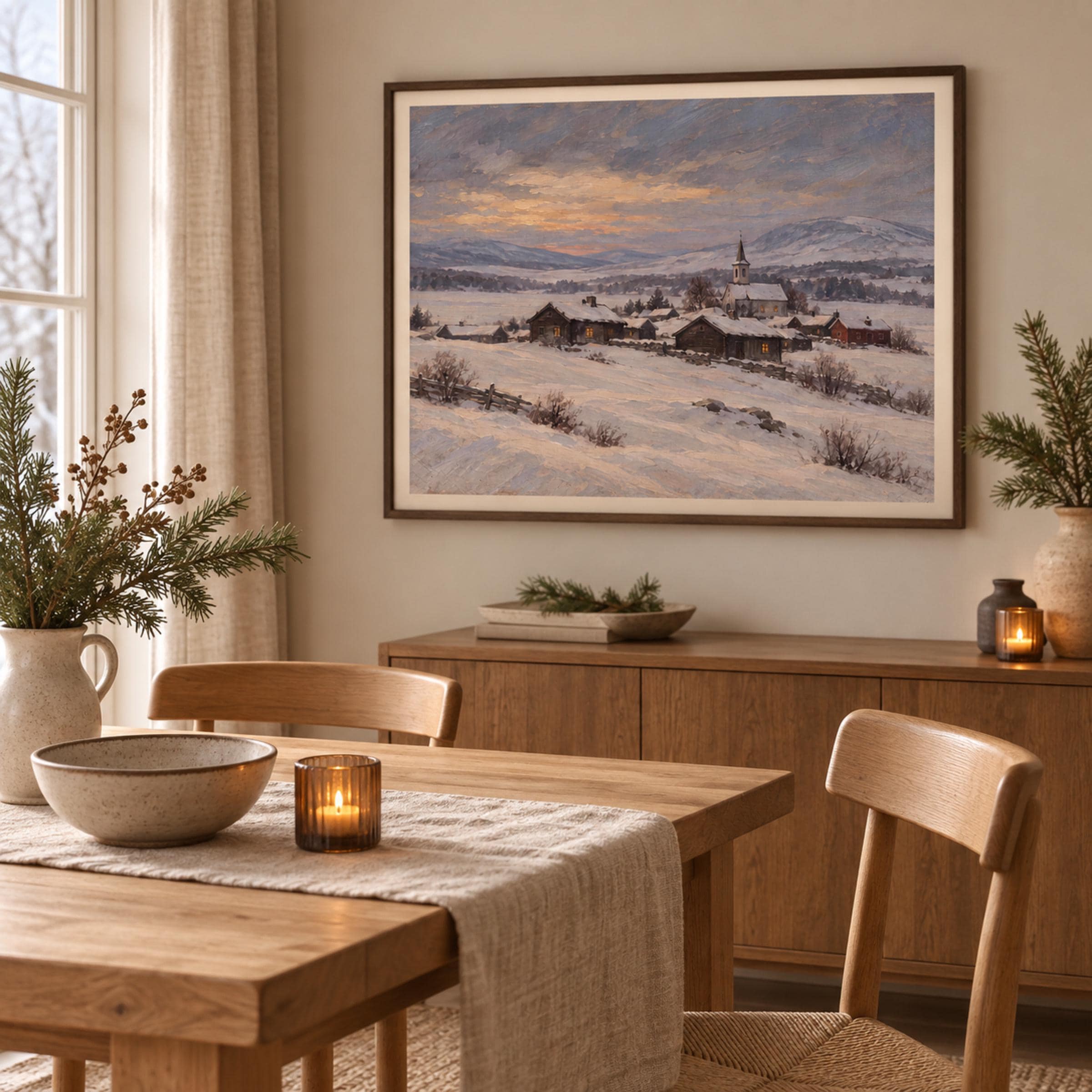 Nordic Winter Village at Dusk — image 4