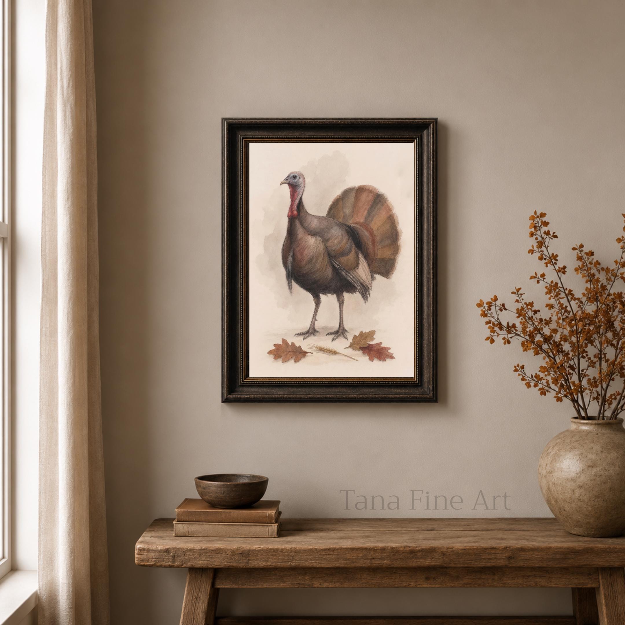 Vintage Turkey Wall Art | Thanksgiving Bird Print | Fall Printable Digital Download — image 4