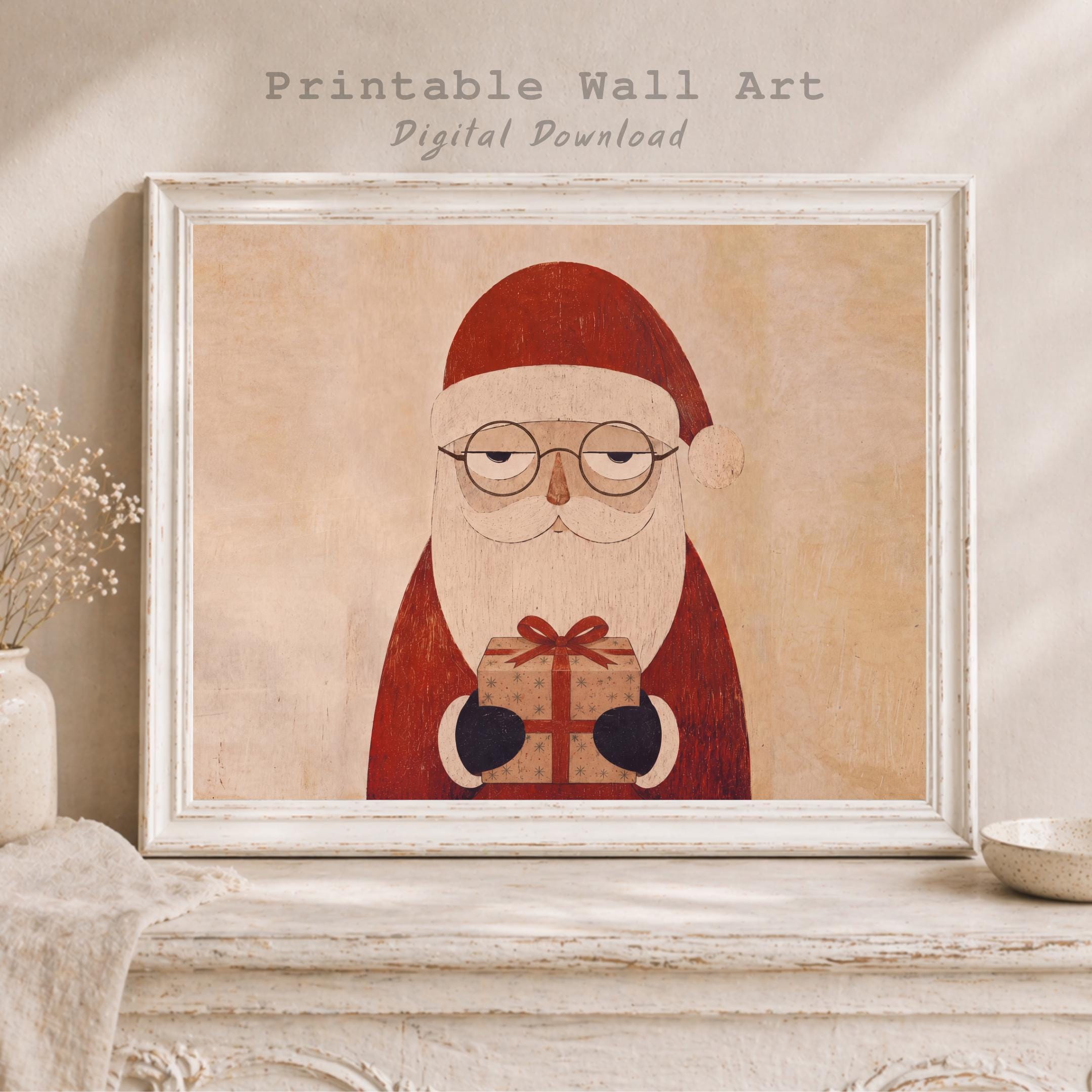 Retro Santa with a Wrapped Gift — image 5