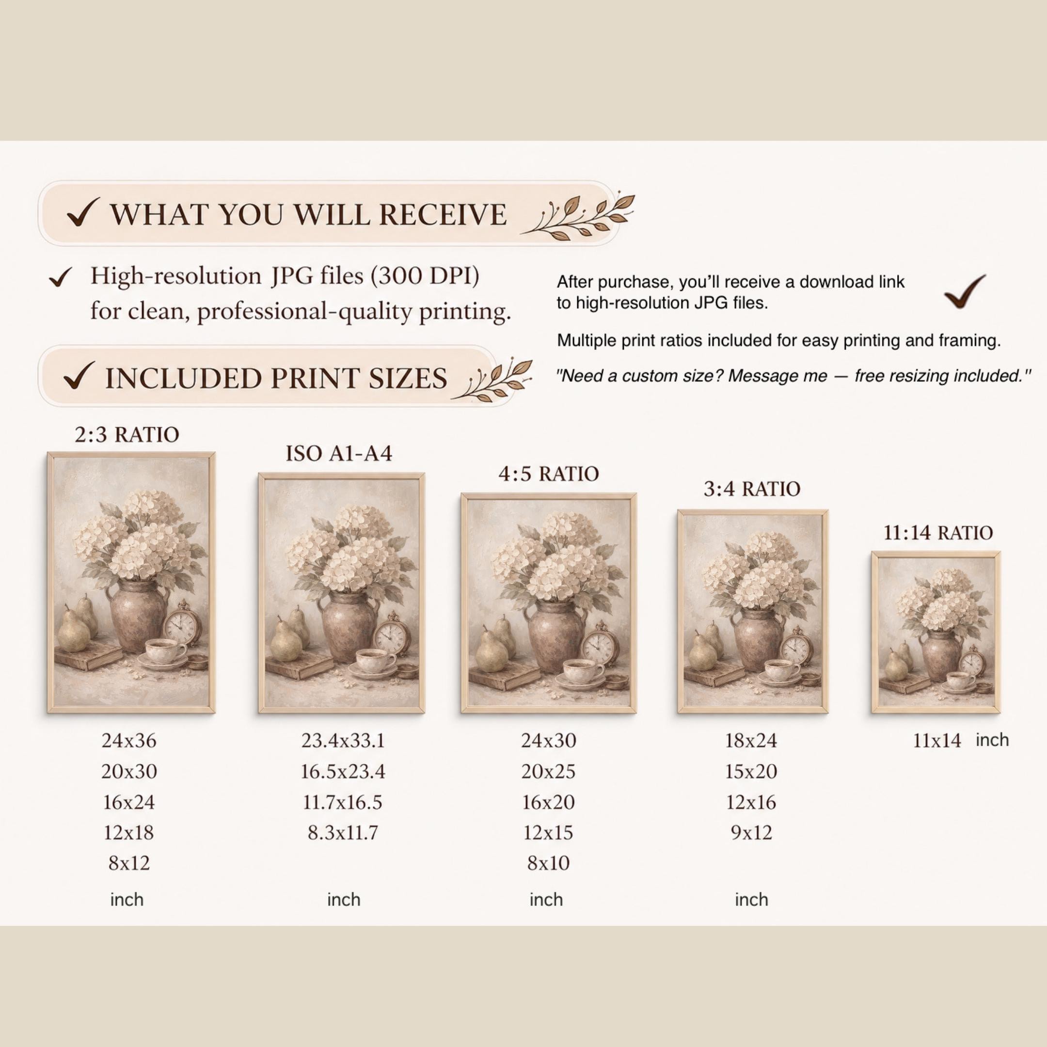 Vintage Hydrangea Printable Wall Art | Floral Still Life Prints | Cottagecore Decor (Digital Download) — image 10