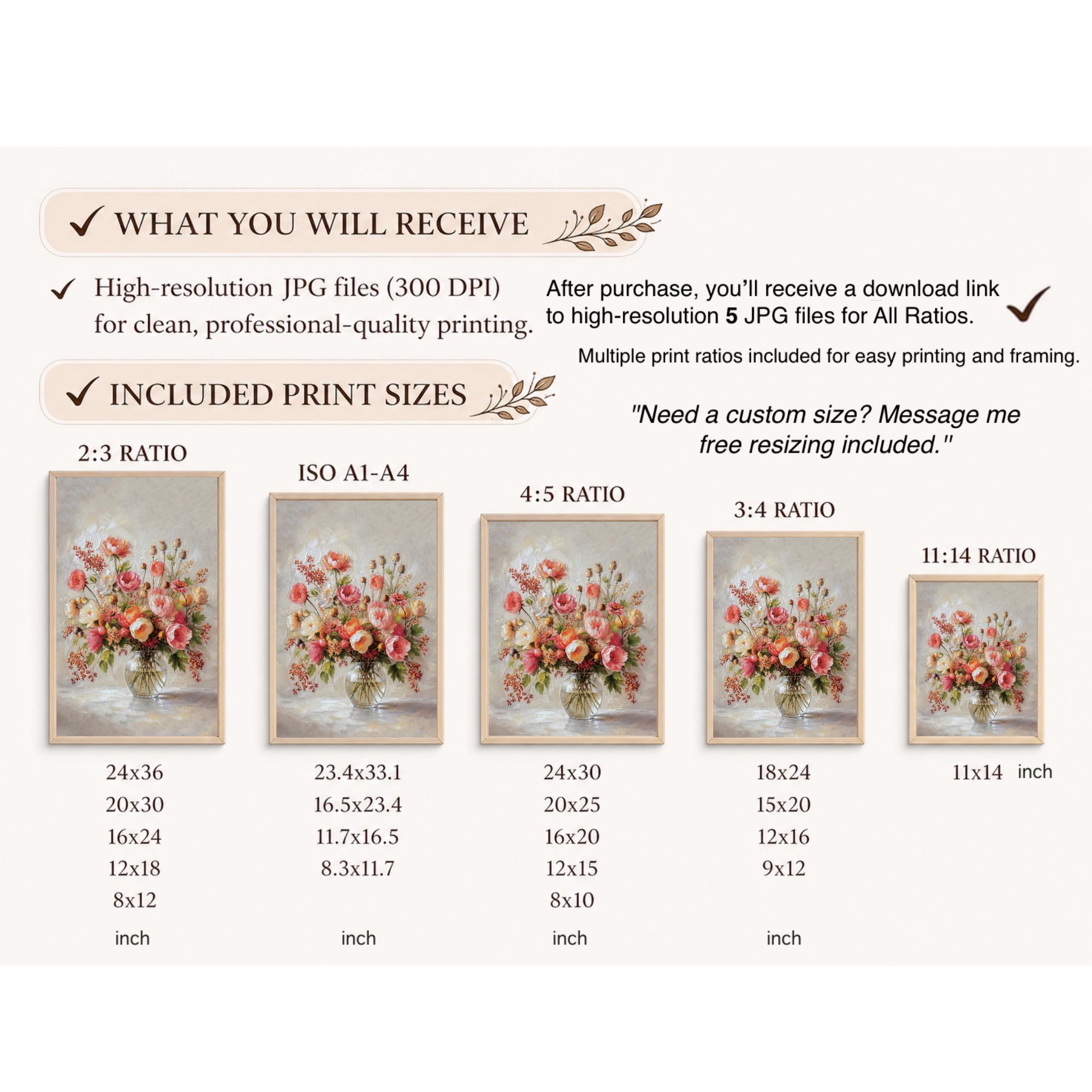 Colorful Peony and Poppy Floral Vase Printable Wall Art, Spring Home Decor Digital Download — image 8