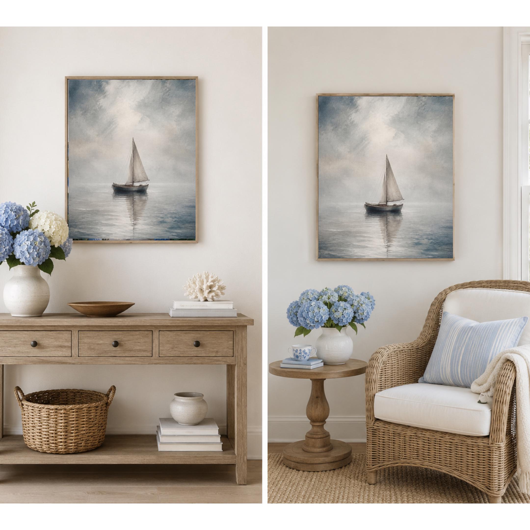 Sailboat Wall Art | Coastal Ocean Print | Nautical Printable Digital Download — image 4
