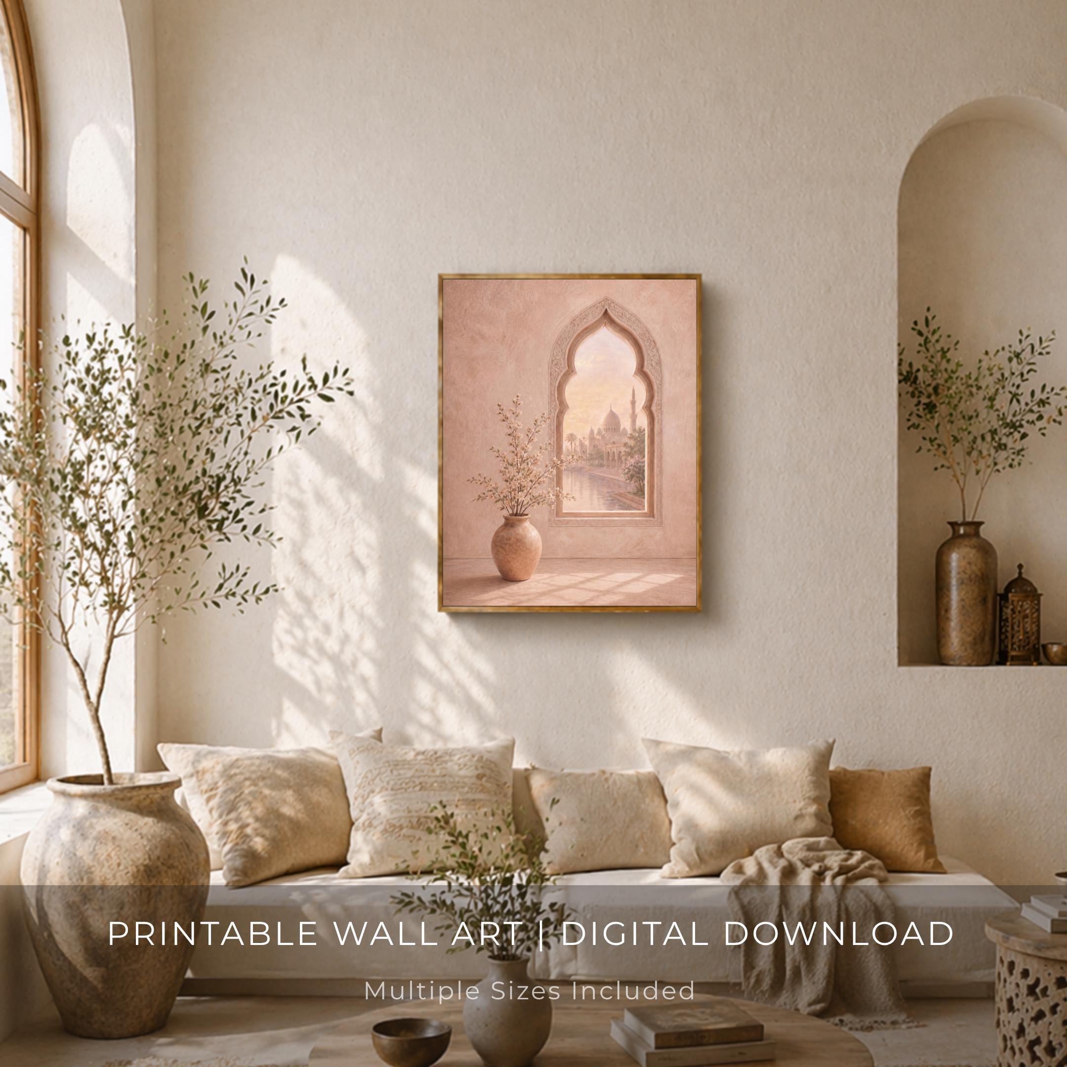 Islamic Arch Window Printable, Beige Mosque Decor | Mediterranean Wall Decor (Digital Download) — image 4