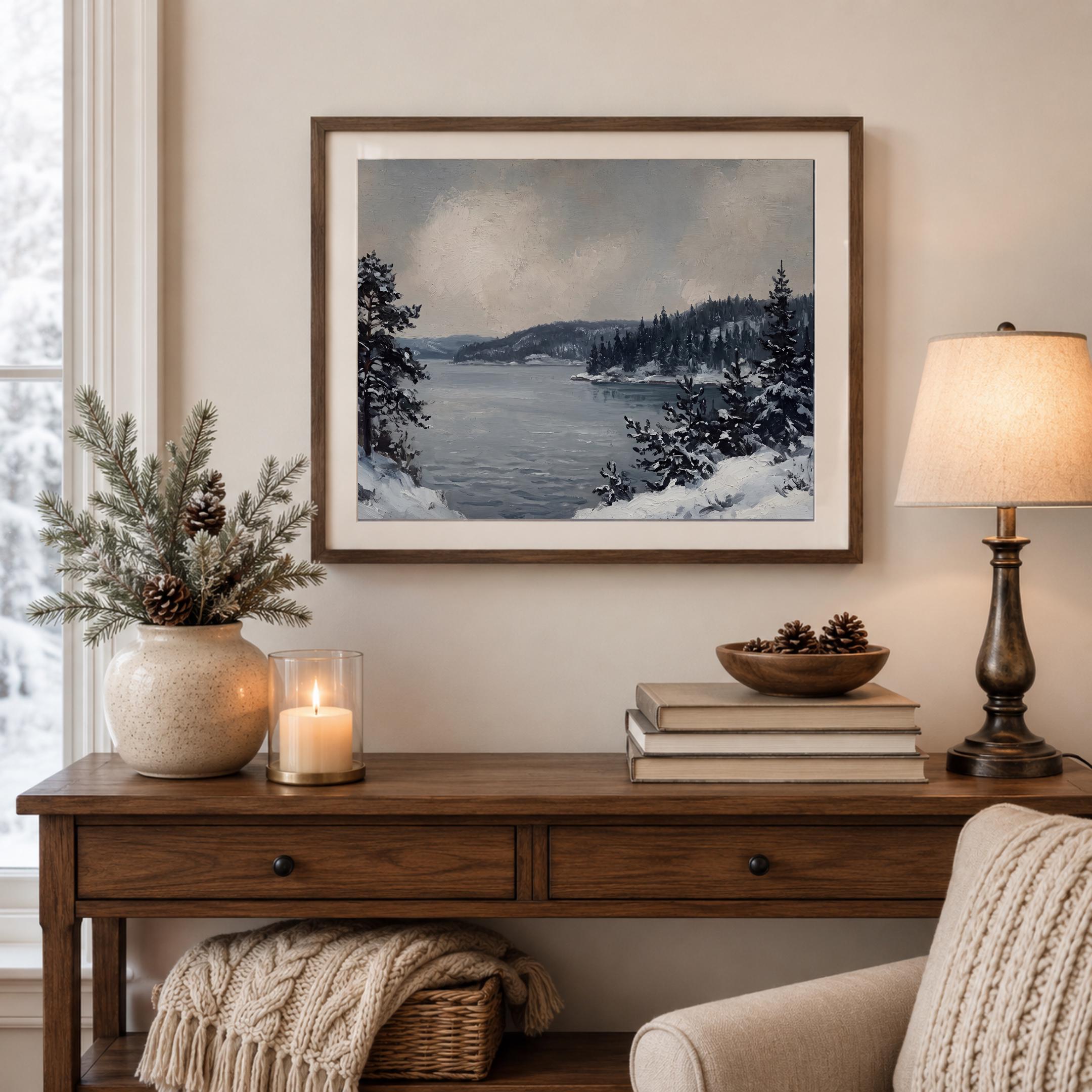 Snowy Pines around the Winter Lake — image 4