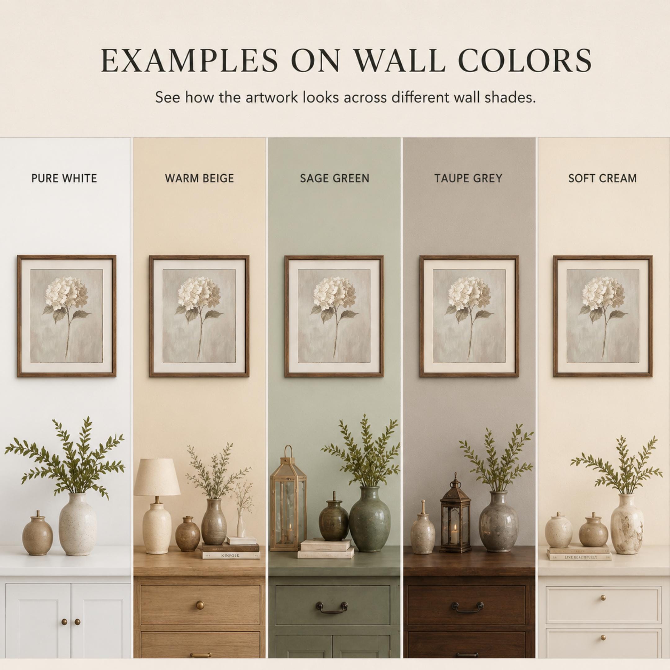 Vintage Hydrangea Botanical Wall Art Prints |  Farmhouse Floral Decor (Digital Download) — image 3