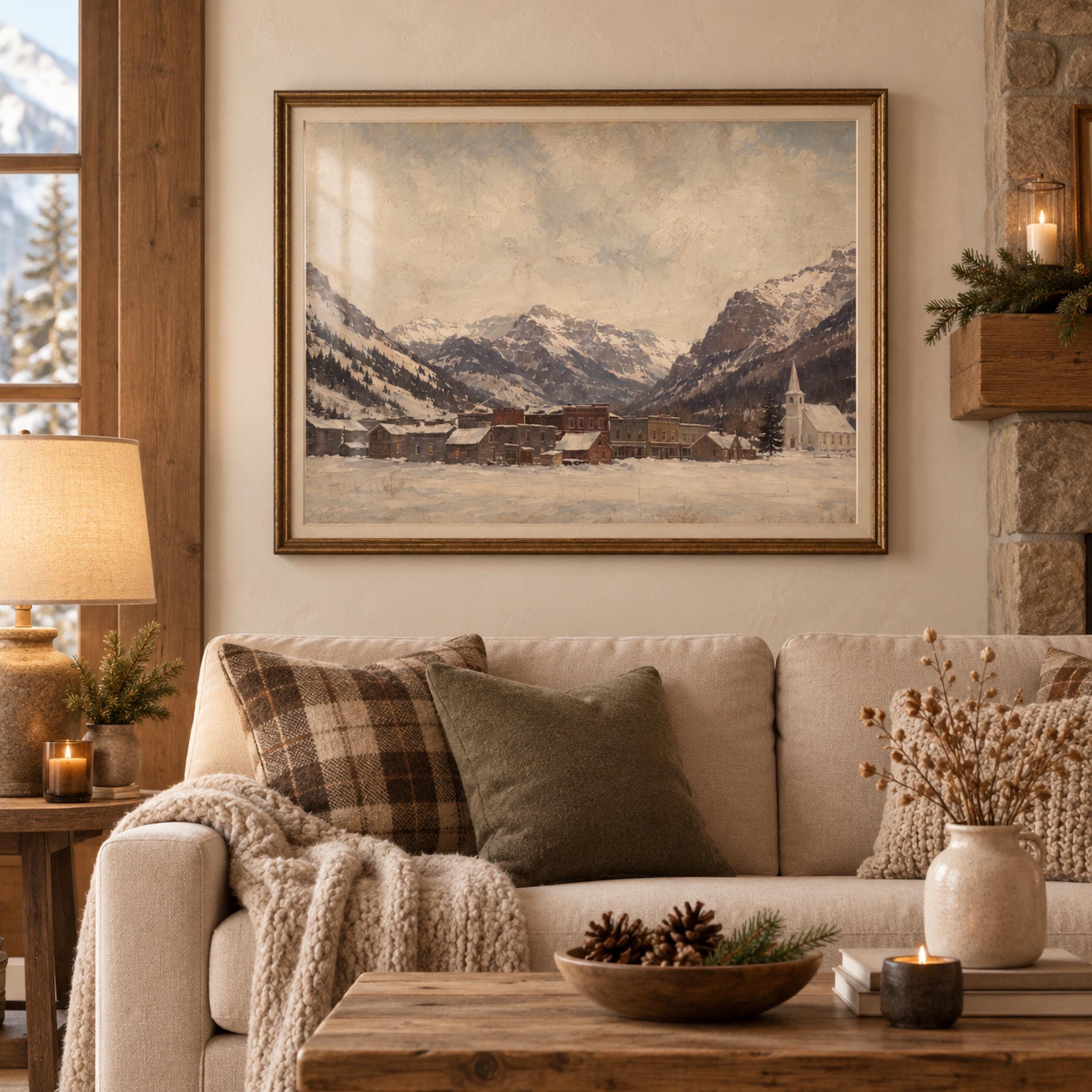 Snowy Mountain Town & White Church — image 3