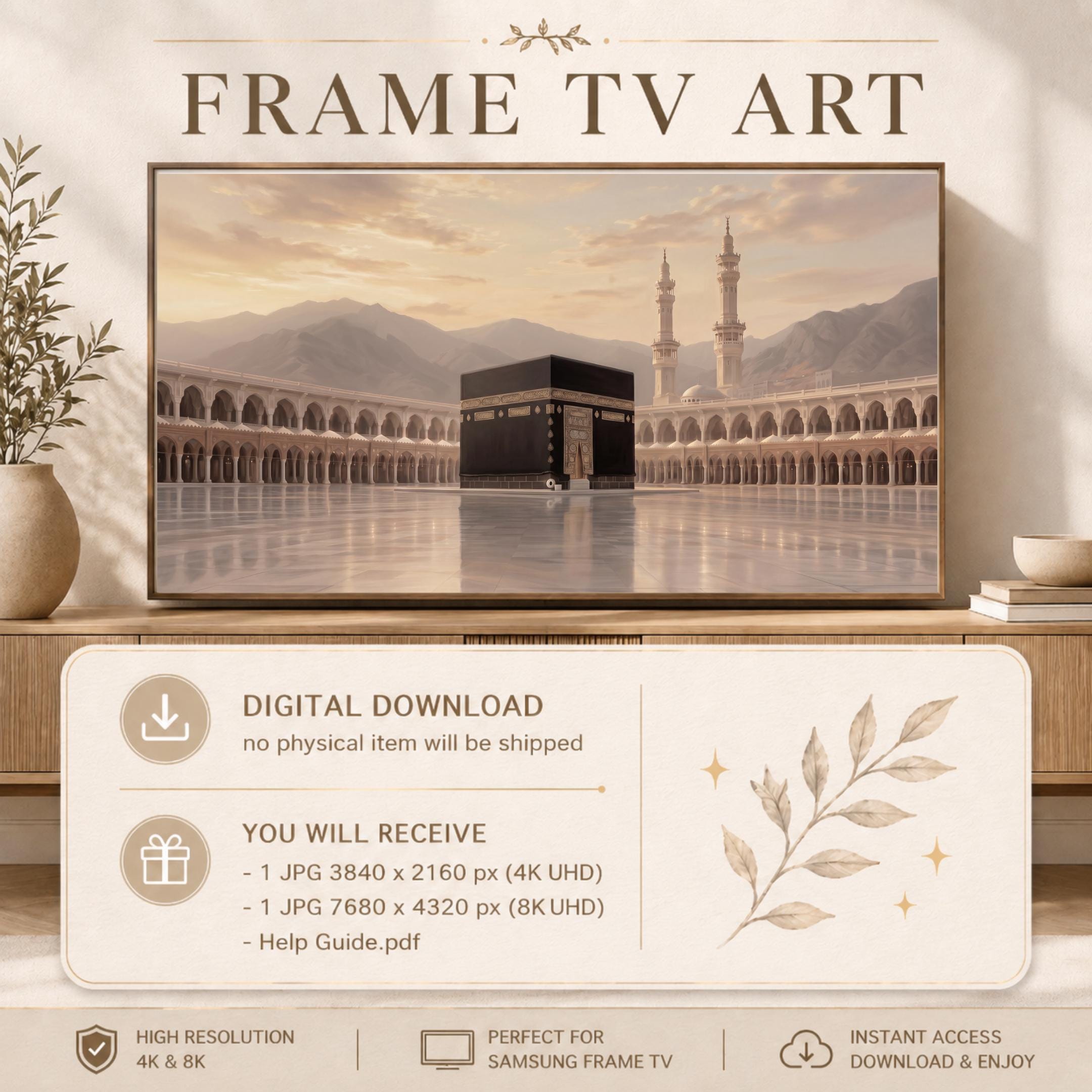 Kaaba Frame TV Art, Peaceful Masjid al-Haram Inspired, Islamic Art Mode Decor (Digital Download) — image 2