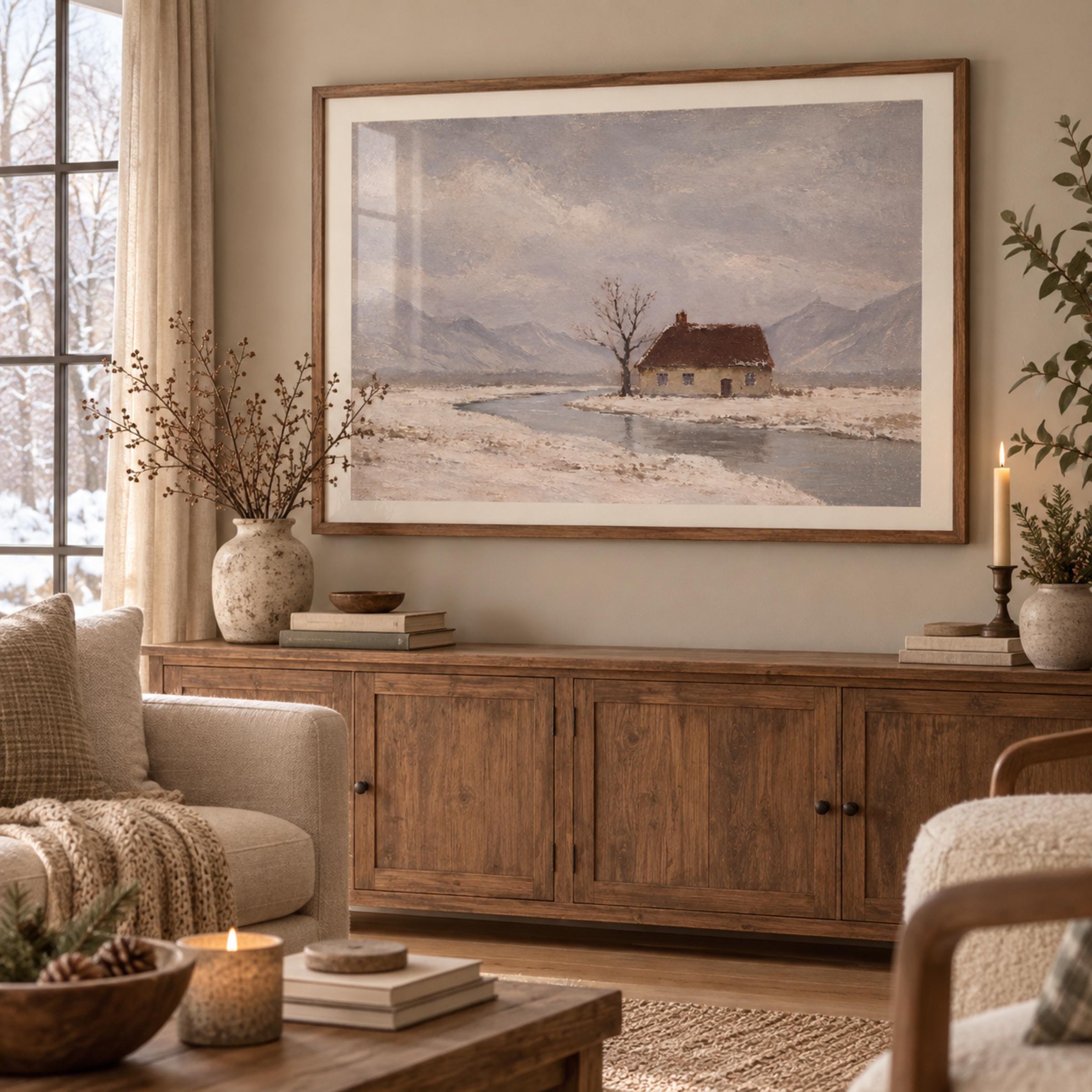 Solitary Cottage beside the Winter River — image 4