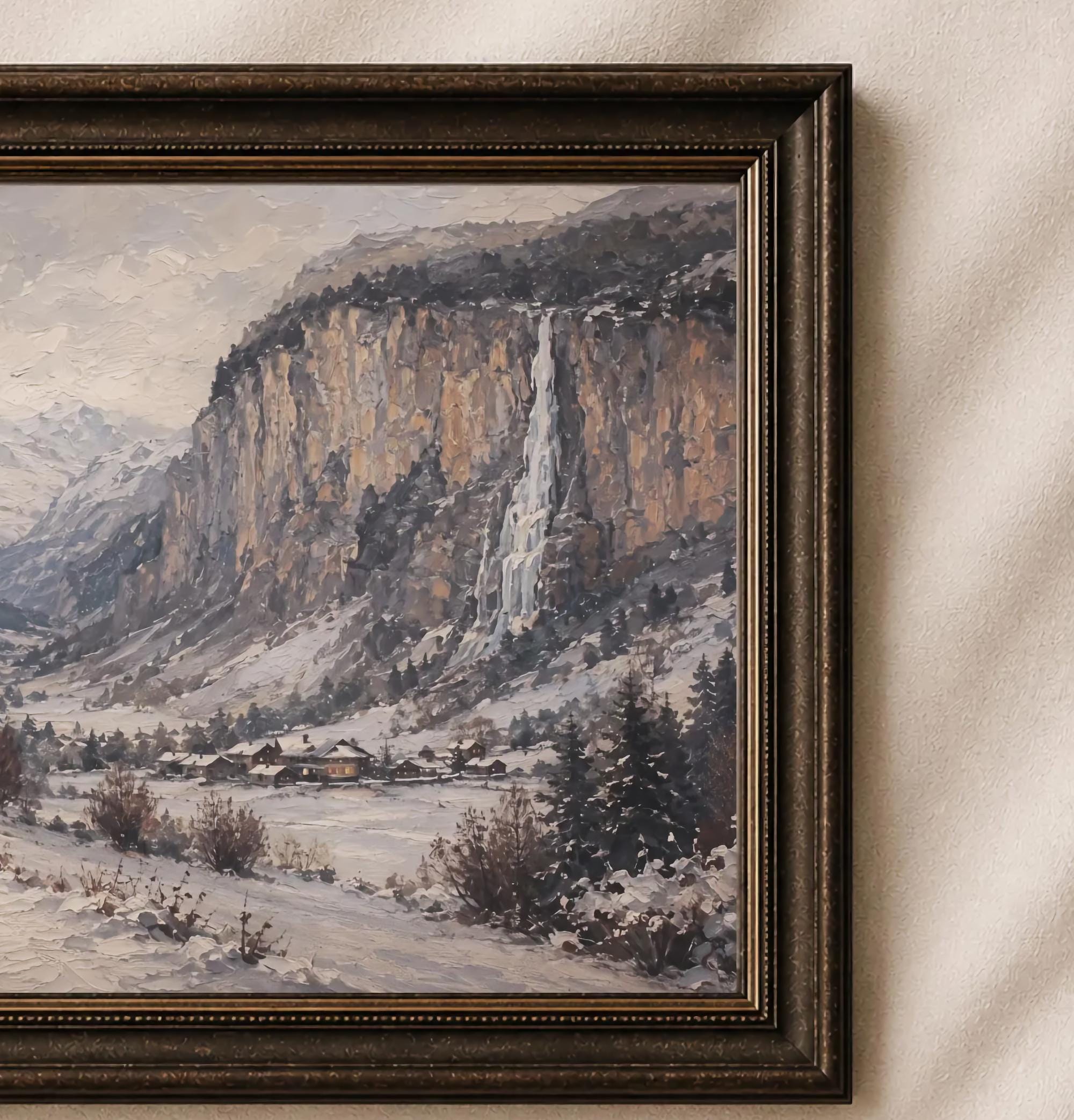 Snowy Village beneath the Valley Cliffs — image 2