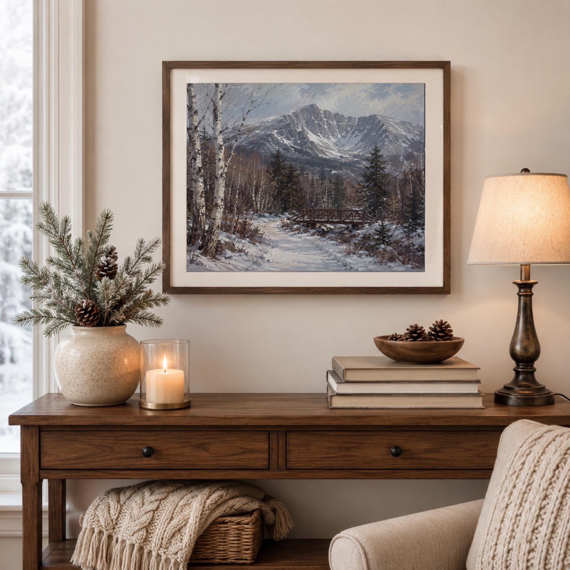 Katahdin-Inspired Peak beyond the Birch Bridge — image 4