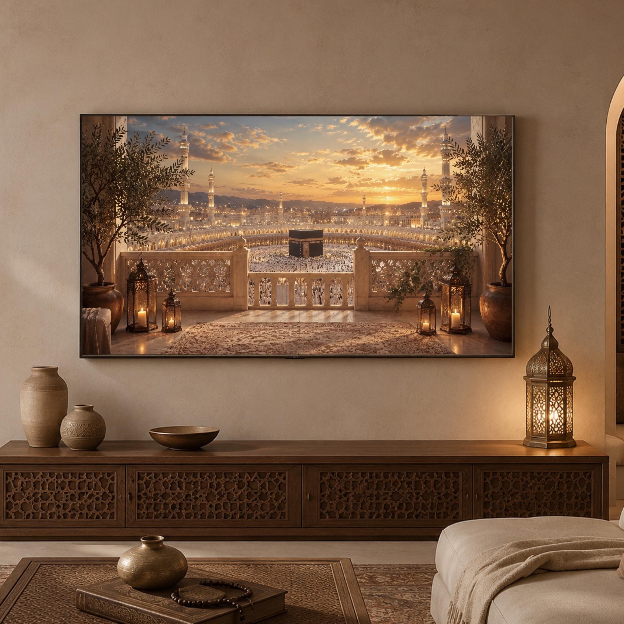 Kaaba Frame TV Art, Islamic Balcony View for Samsung The Frame, Hajj Digital Download — image 7