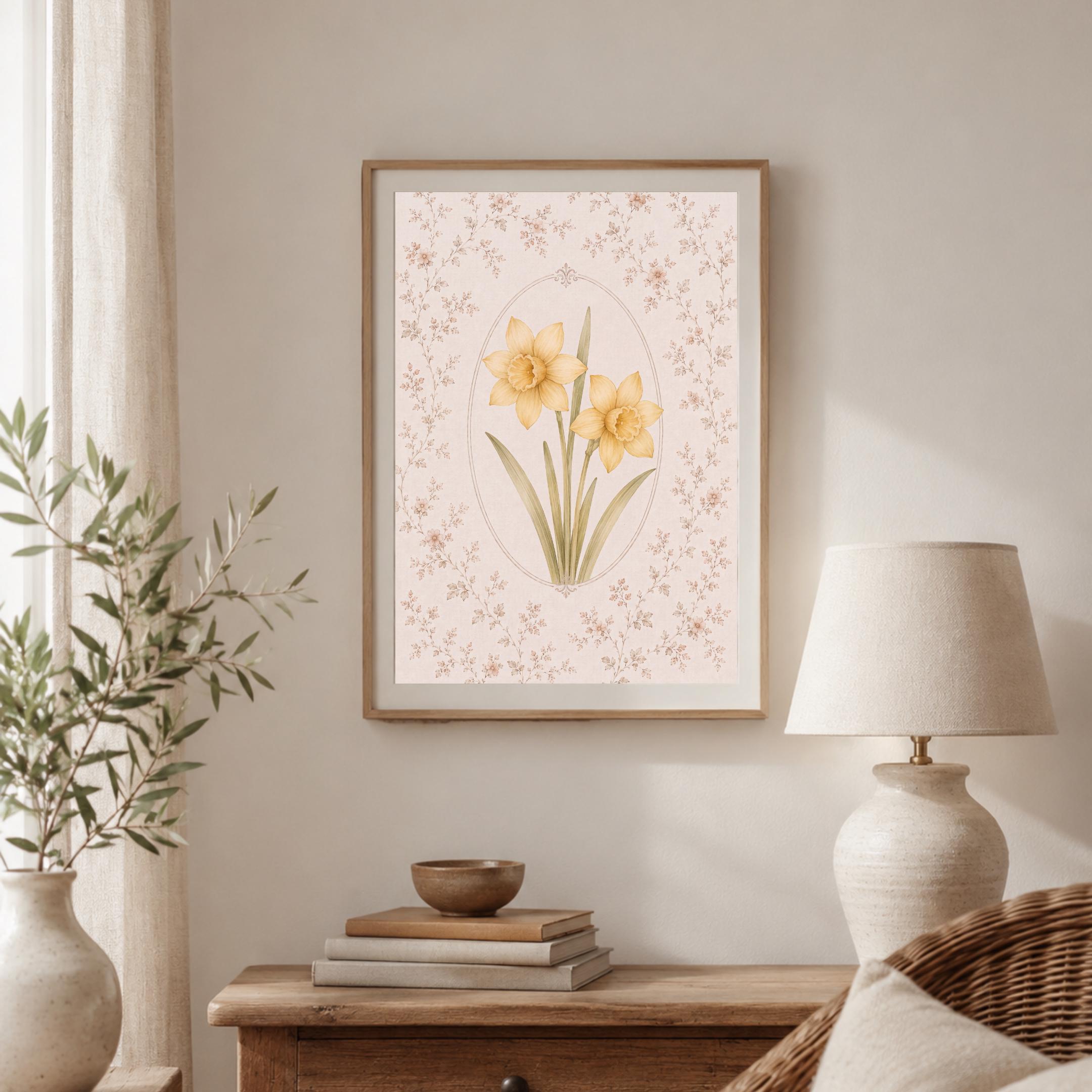March Birth Month Flower Print | Daffodil Printable Wall Art | Vintage Botanical Gift Digital Download — image 8