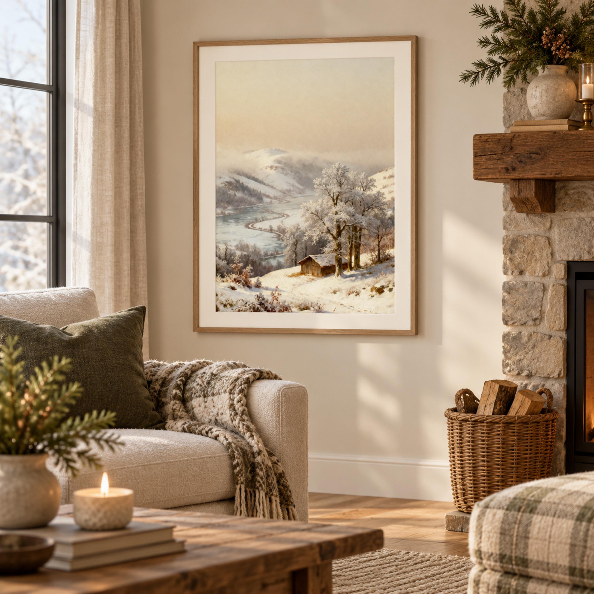 Cabin in the Golden Winter Valley — image 3
