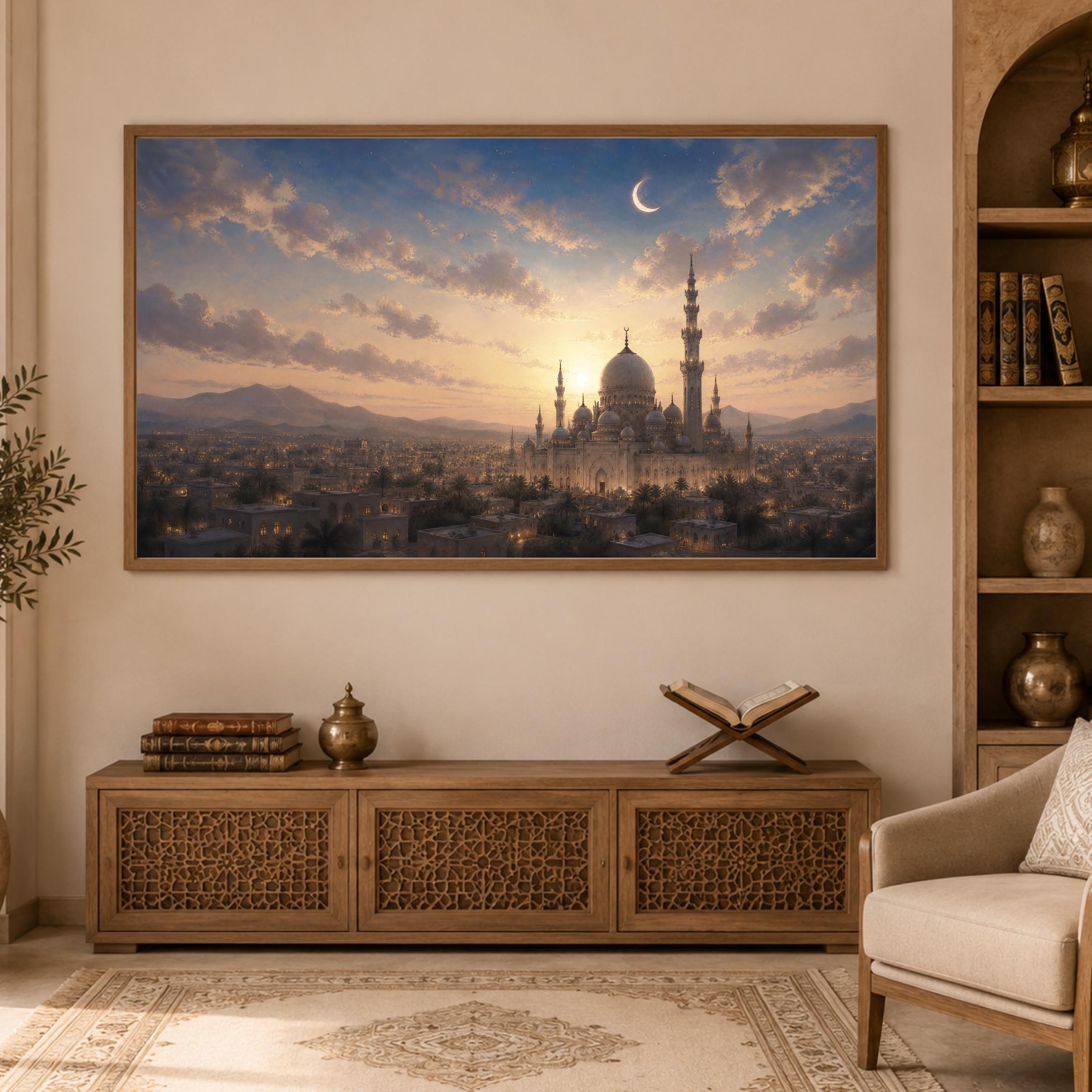 Islamic Mosque Frame TV Art, Crescent Moon Sunset for Samsung The Frame (Digital Download) — image 5