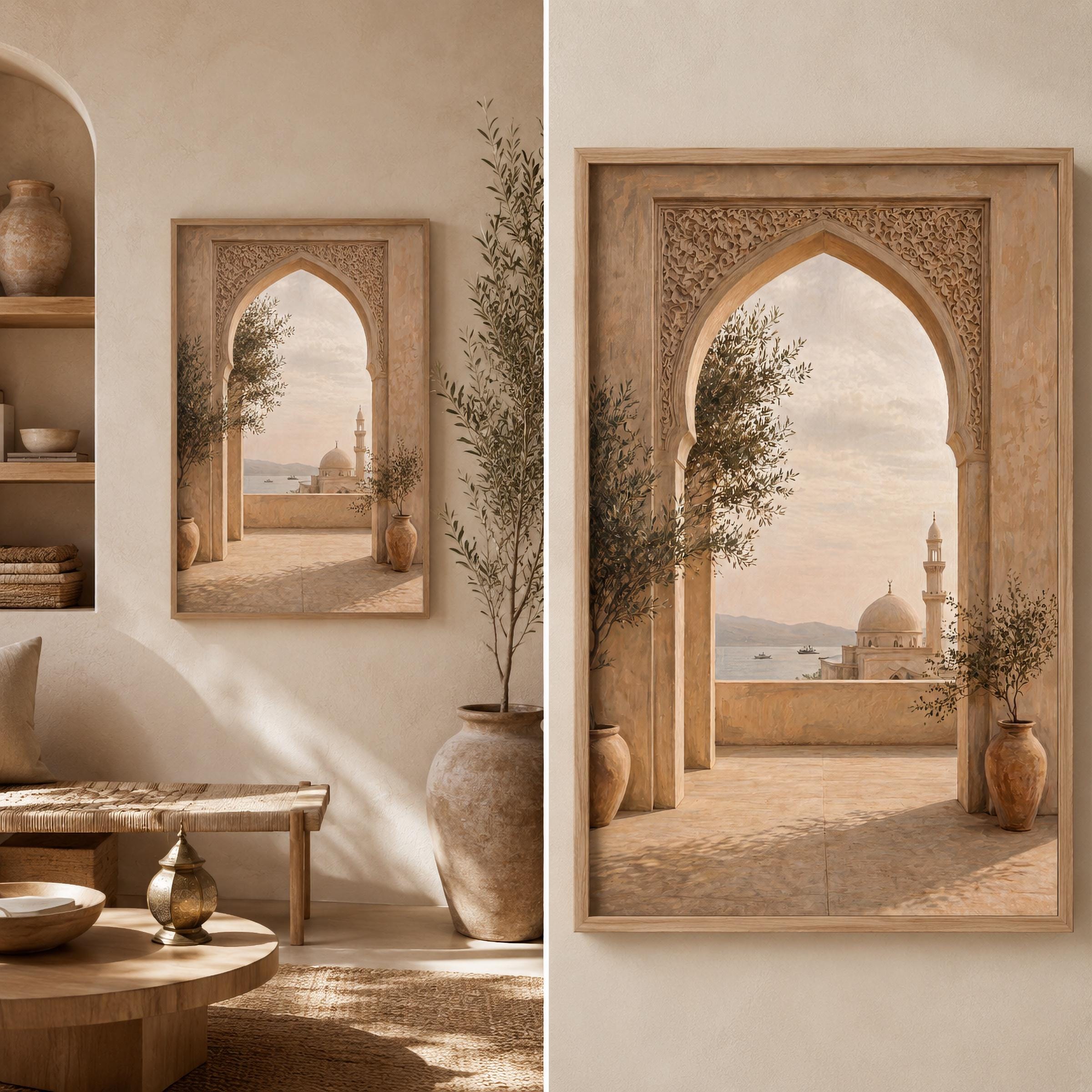 Islamic Mosque Wall Art Printable | Neutral Arch View Print | Muslim Wall Decor Digital Download — image 5