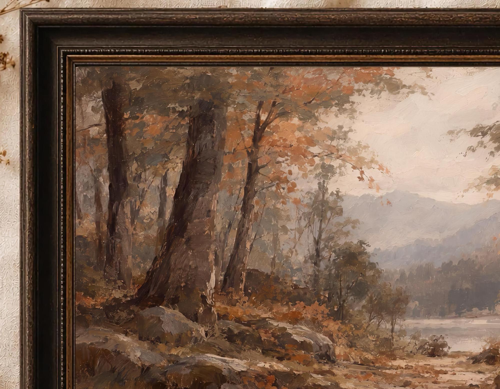 Vintage Autumn Forest Printable Wall Art, Rustic Landscape, Cottagecore Fall Decor Digital Download — image 2