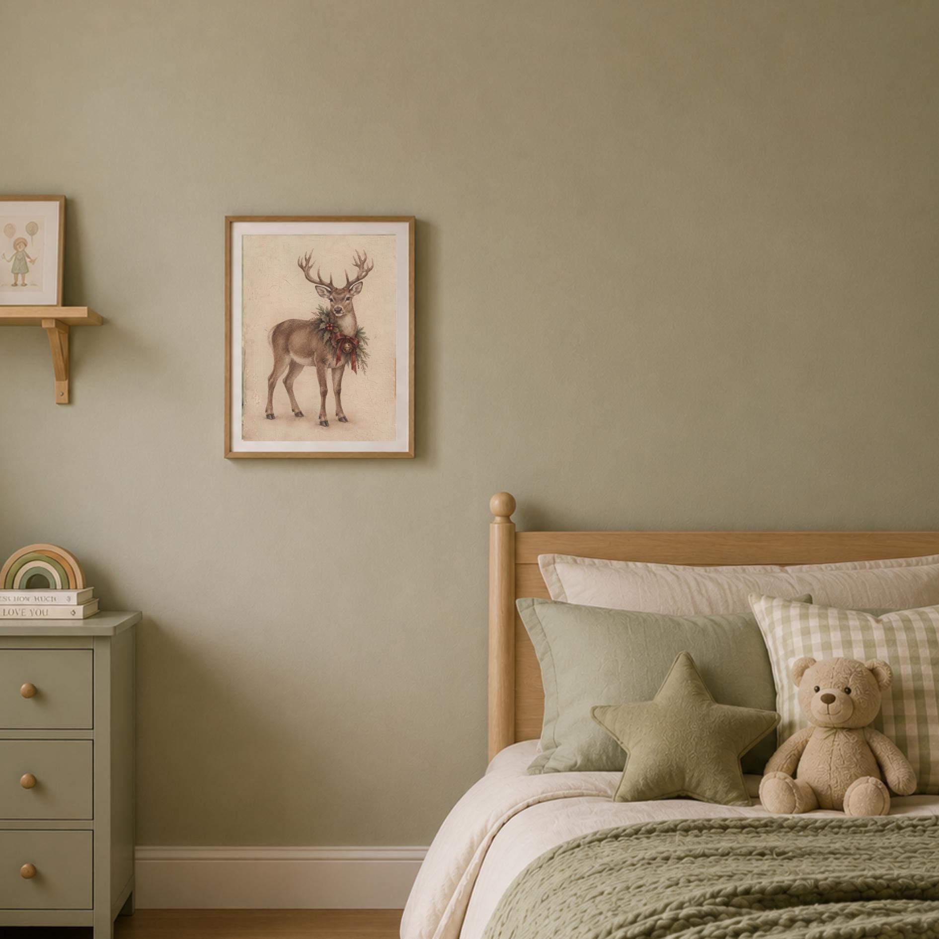 Festive Stag with Evergreen Wreath — image 9