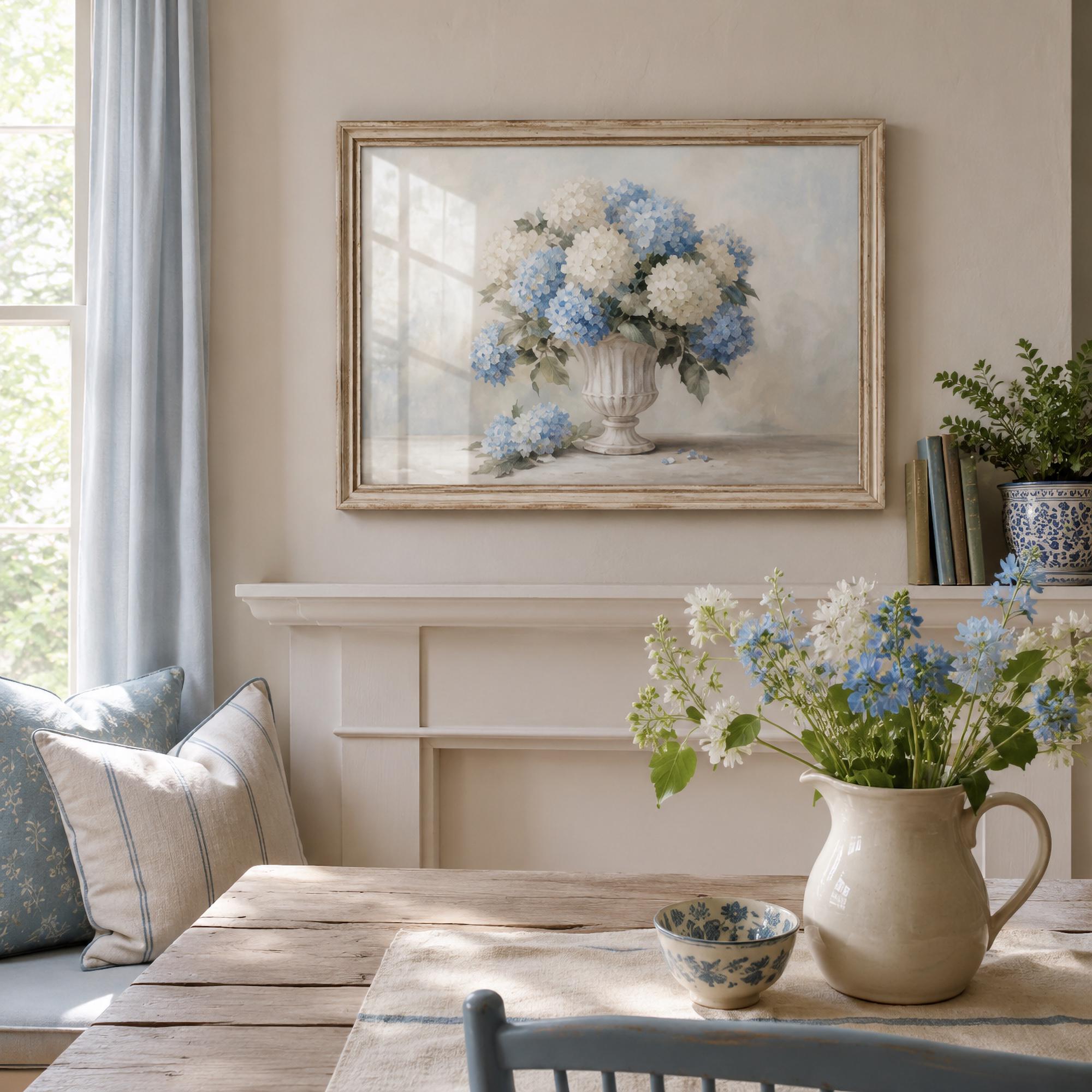Vintage Hydrangea Gallery Wall Set of 9, Coastal Cottage Gallery Decor Prints (Digital Download) — image 8
