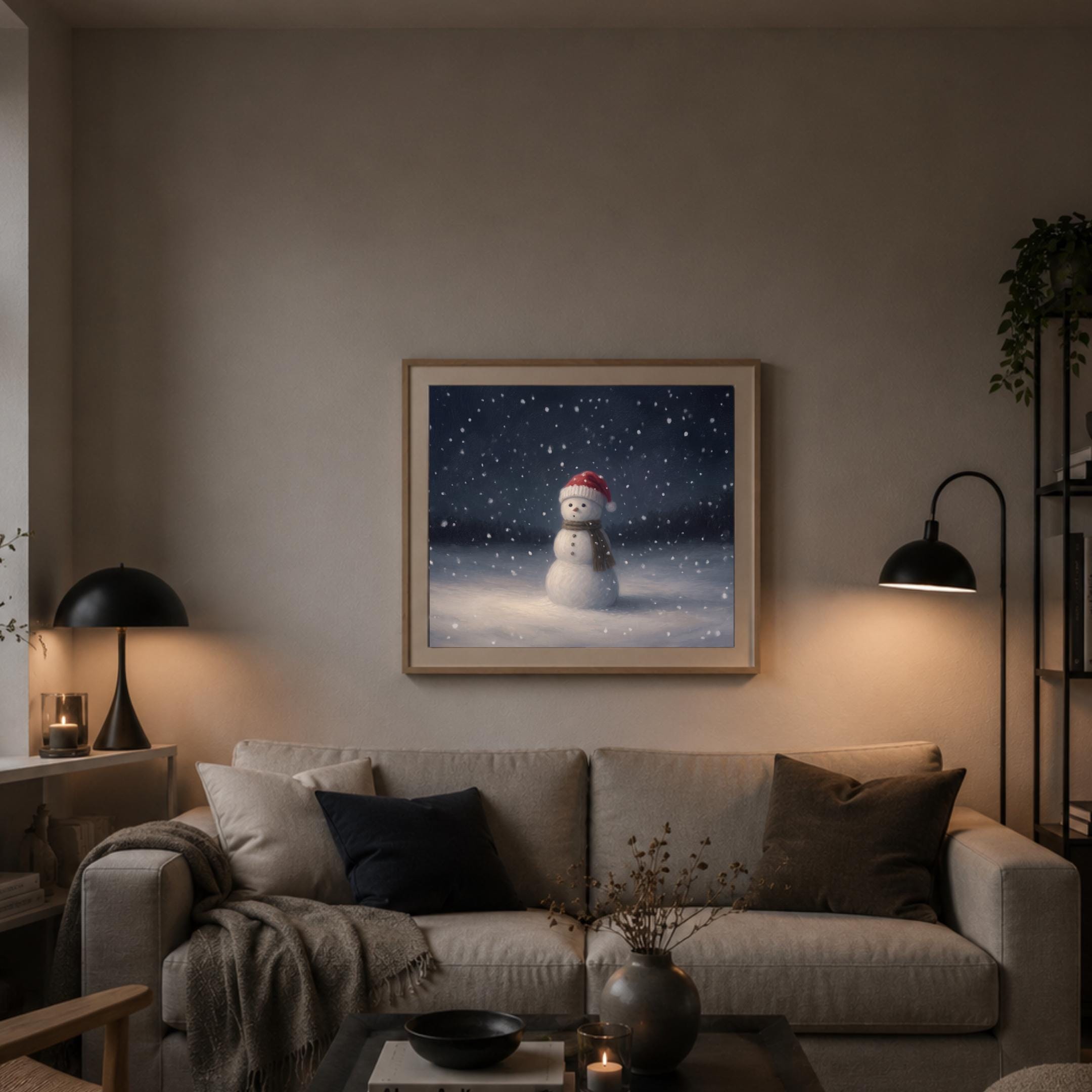 A Snowman beneath the Falling Snow — image 5