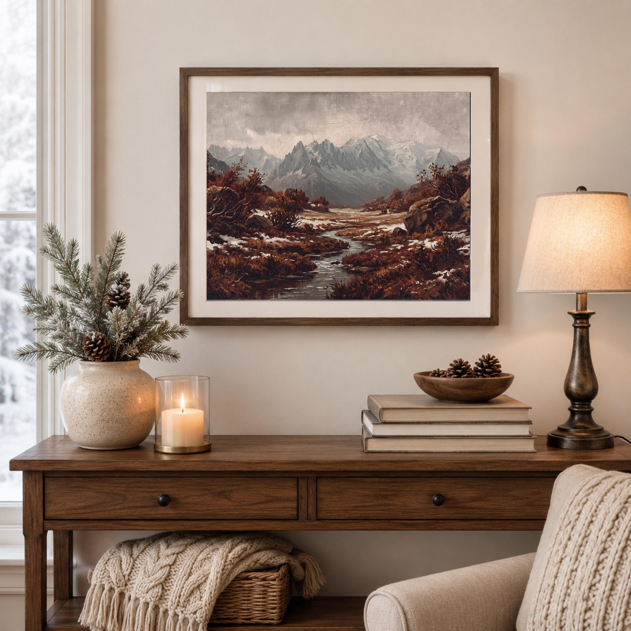 Dark River below the Winter Peaks — image 4