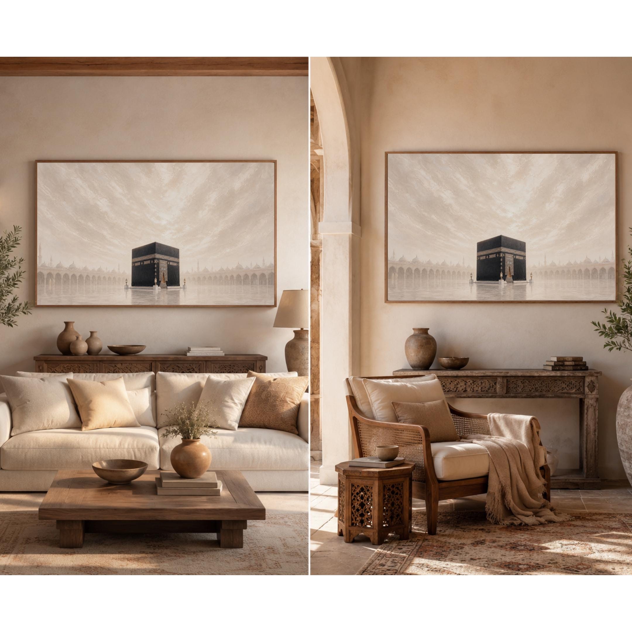 Kaaba Islamic TV Art, Minimalist Frame TV, Neutral Tones (Digital Download) — image 3