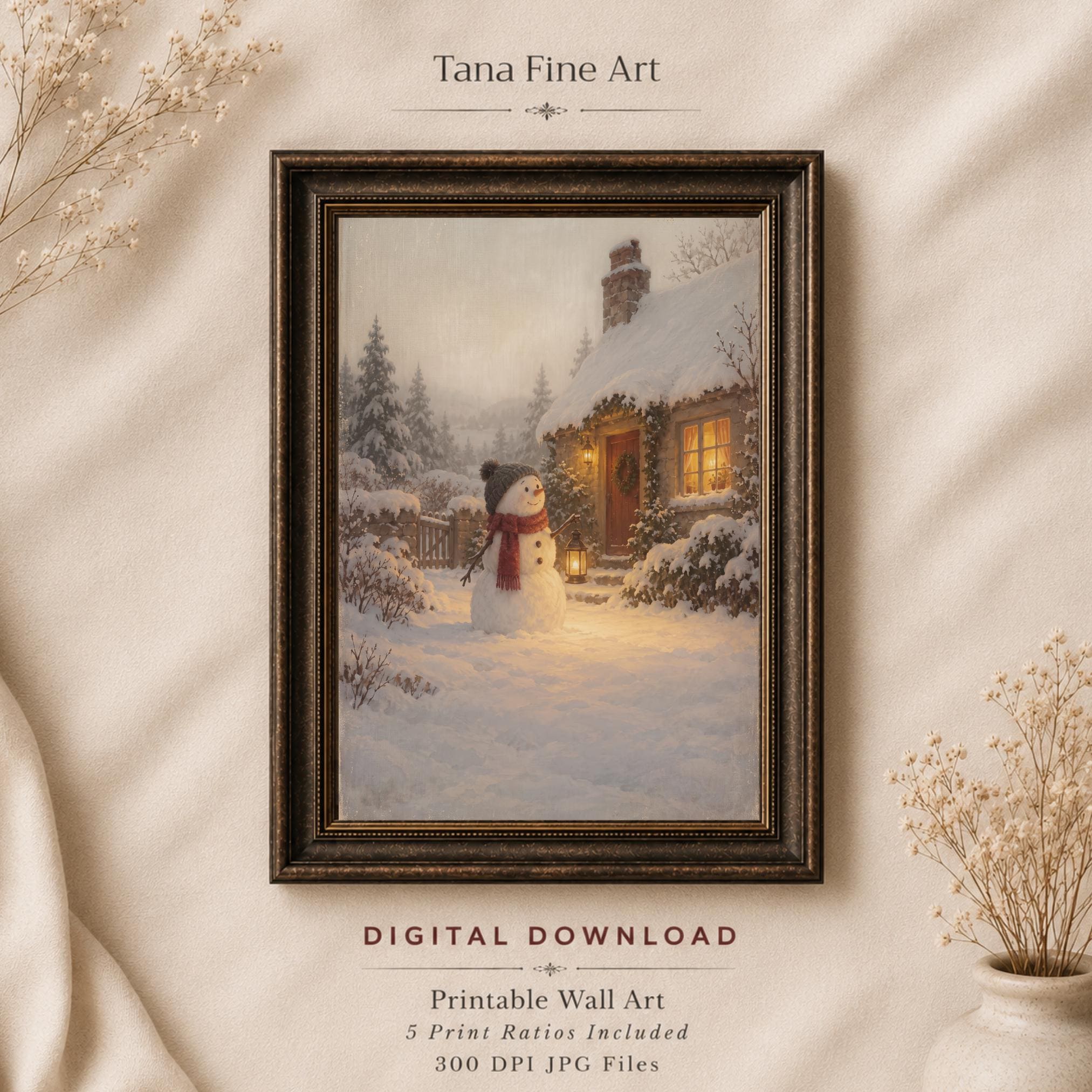Snowman at the Cottage Door — image 6