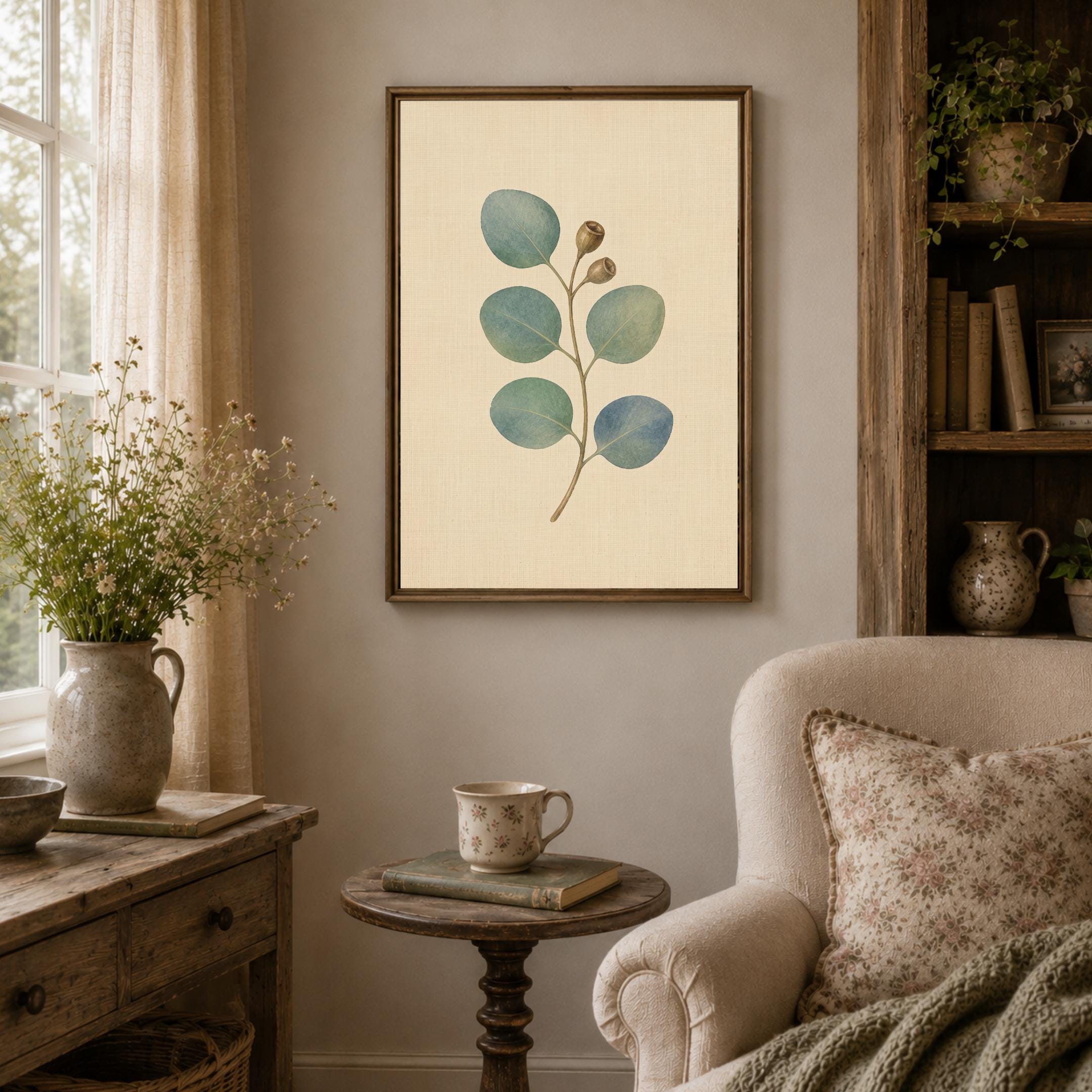 Eucalyptus Wall Art | Botanical Leaf Print | Vintage Greenery Digital Download — image 6