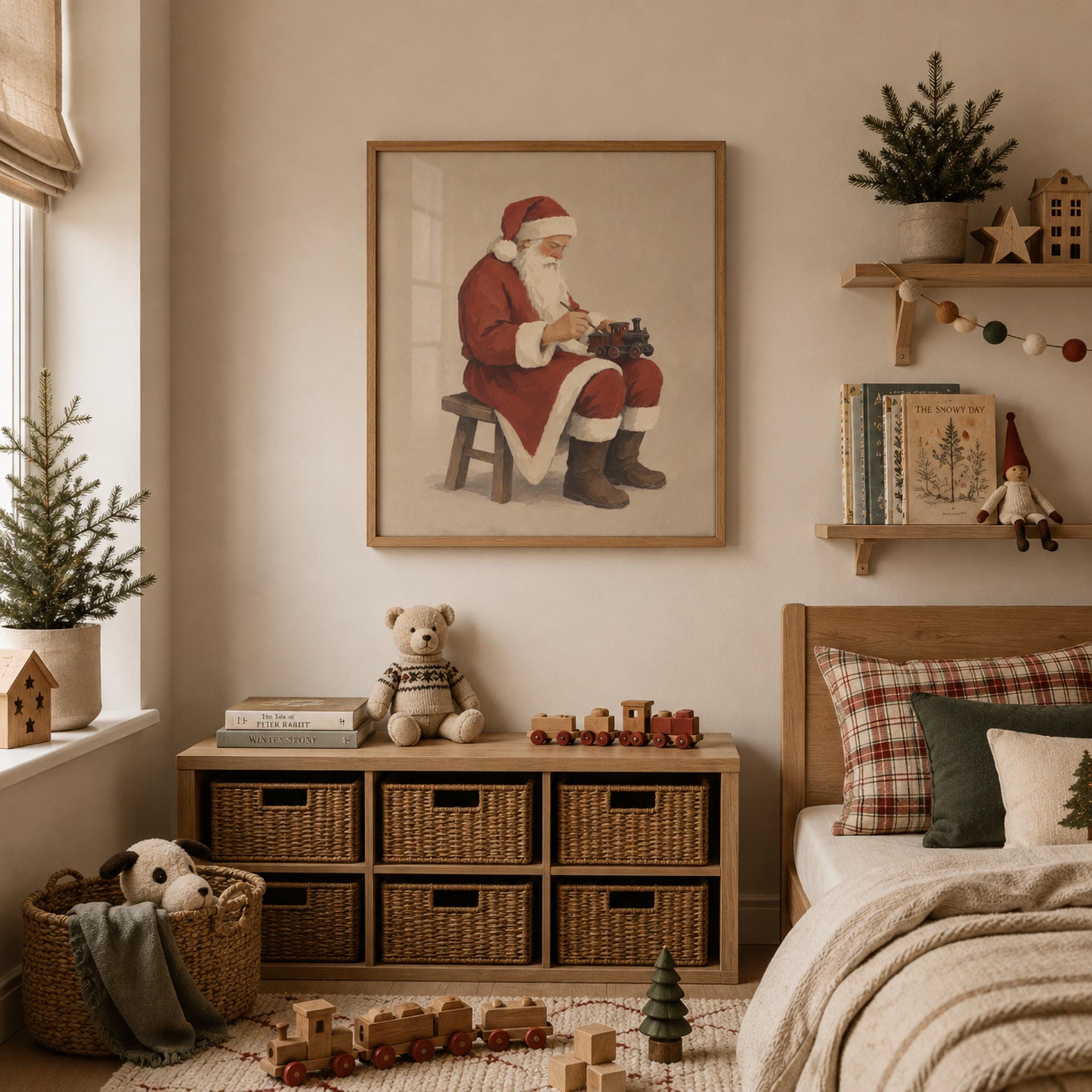 Santa at Work on a Toy Train — image 2