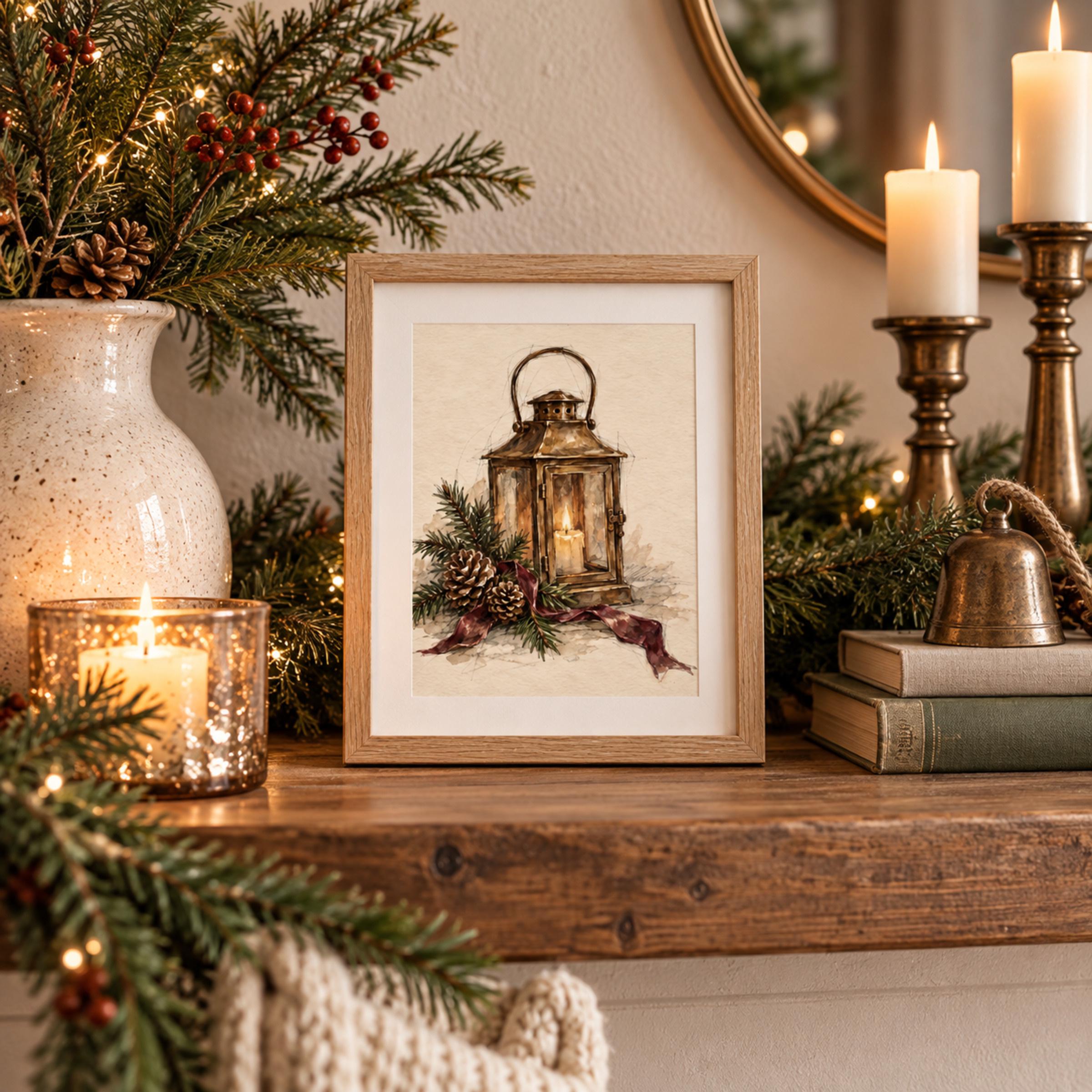 Christmas Lantern & Evergreen — image 4