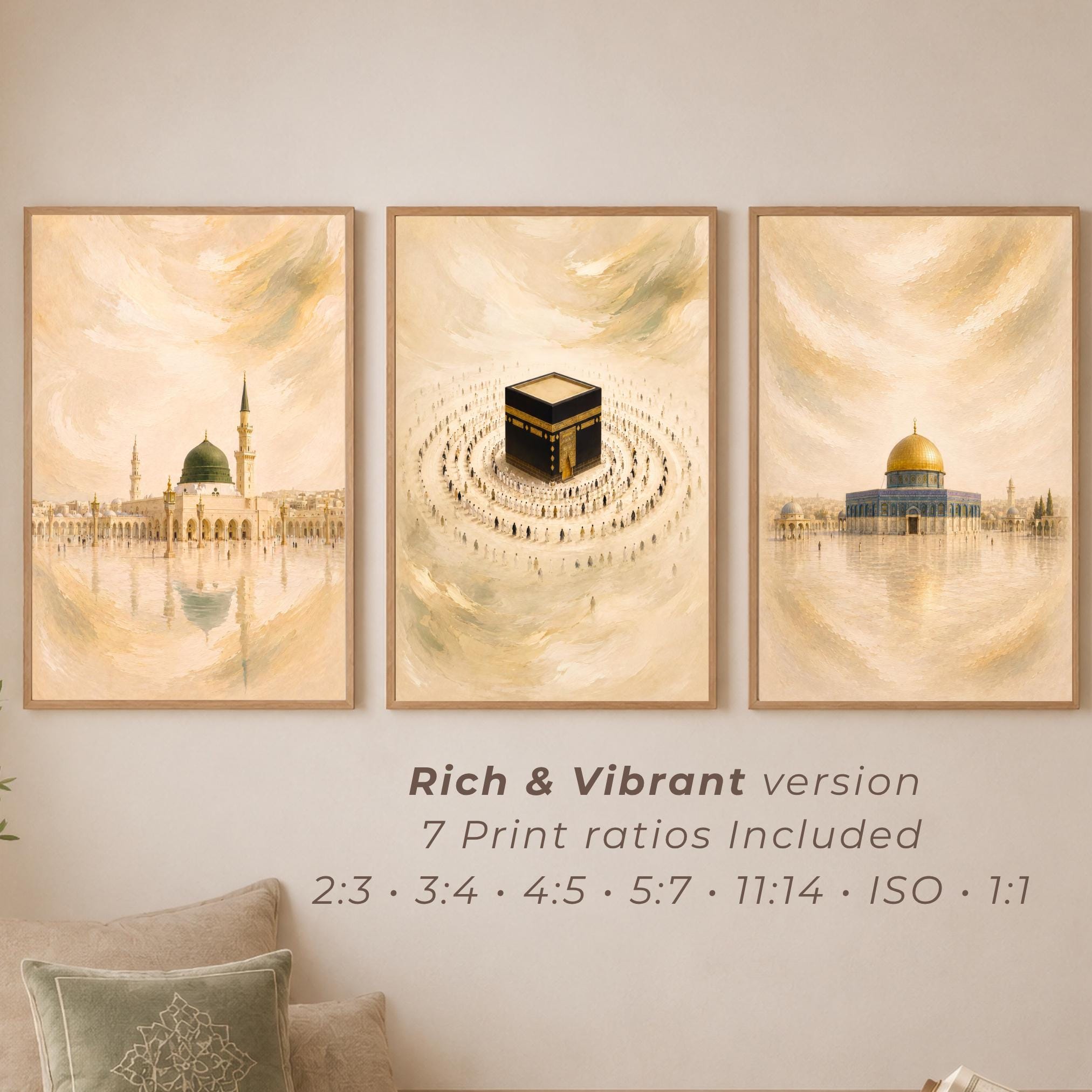 Islamic Landmarks in Golden Haze — Set of 3 — image 4