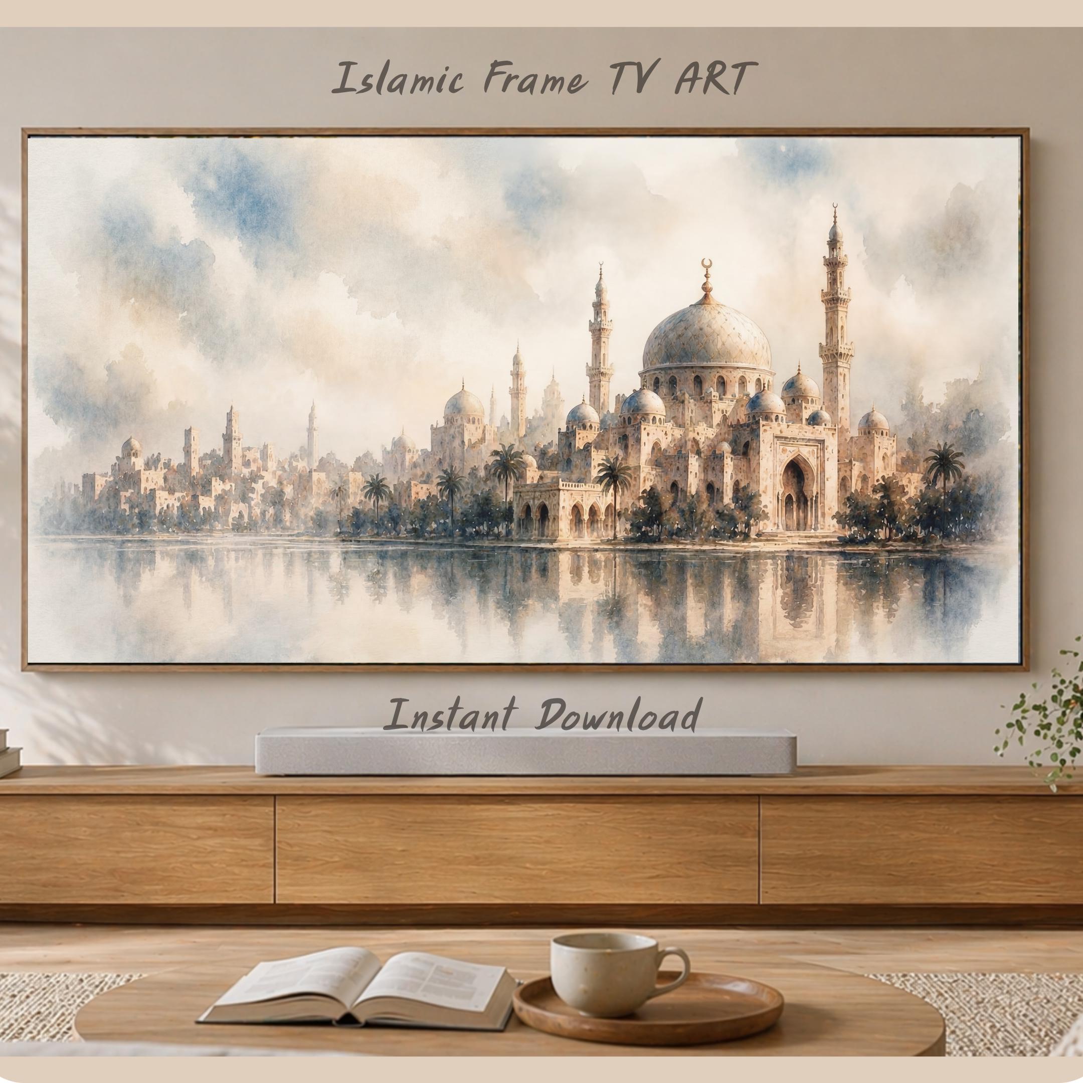 Neutral Islamic Frame TV Art | Mosque Skyline Digital Download — image 5