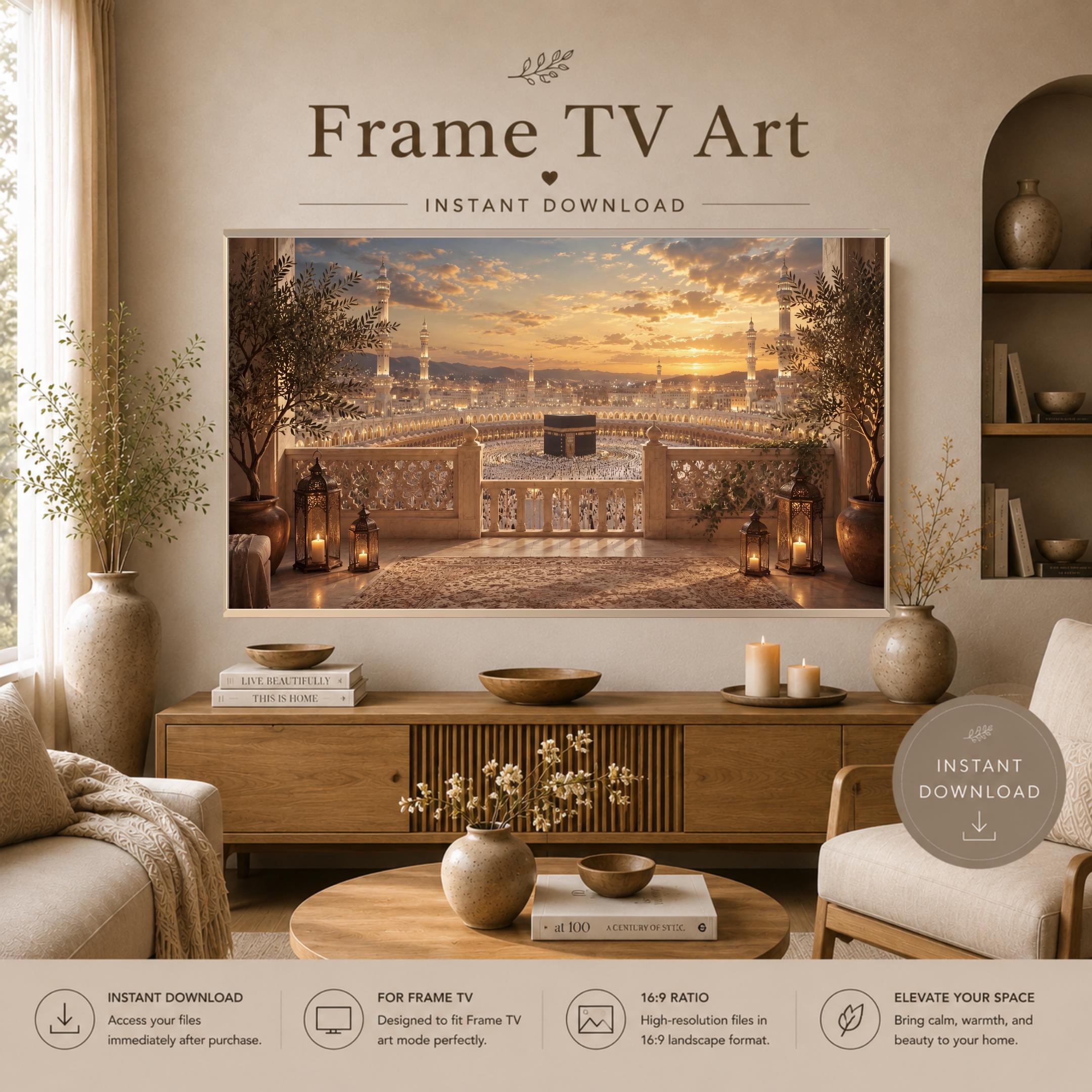 Kaaba Frame TV Art, Islamic Balcony View for Samsung The Frame, Hajj Digital Download — image 9