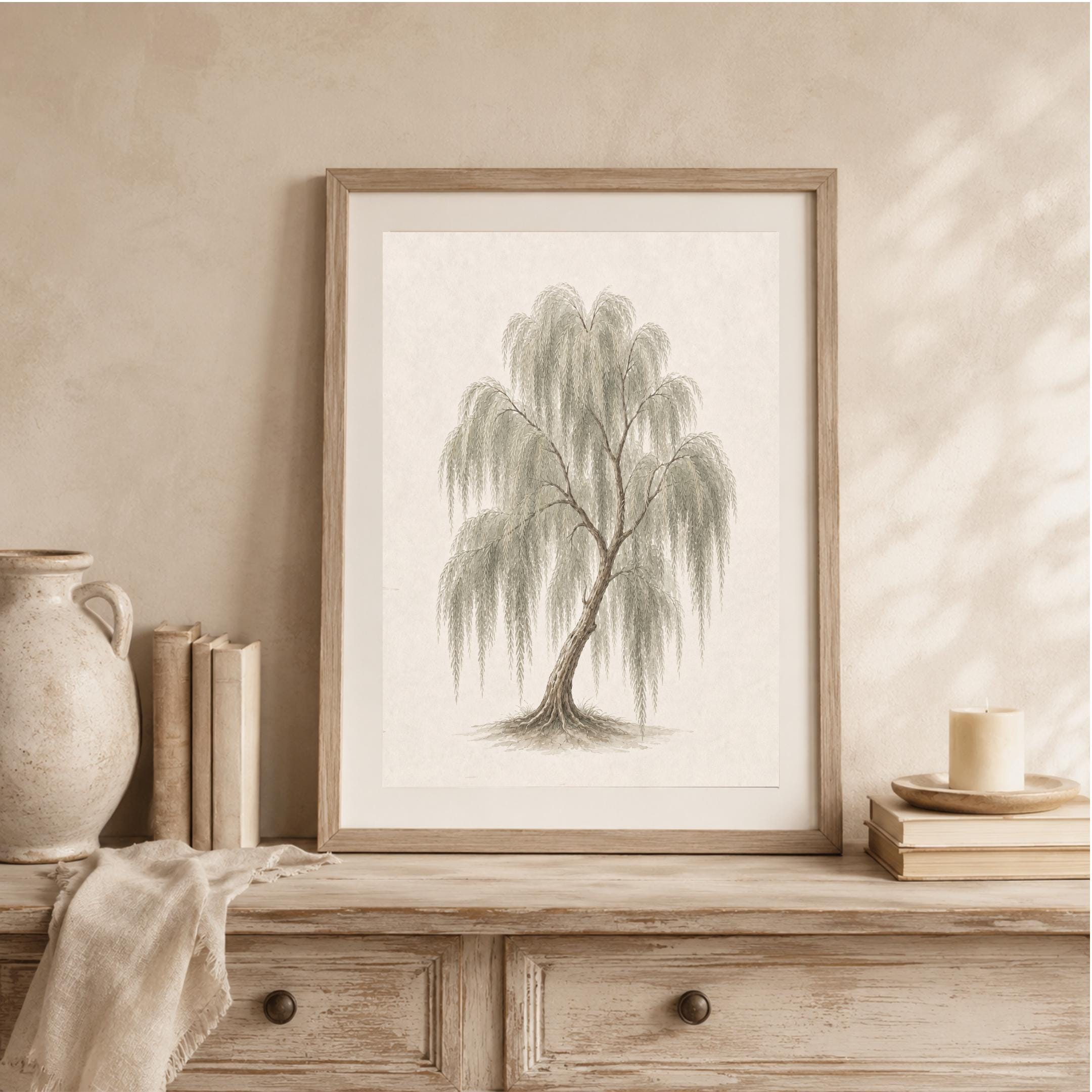 Willow Tree Wall Art, Neutral Watercolor Botanical Tree Print, Cottage Nature Decor (Digital Download) — image 7