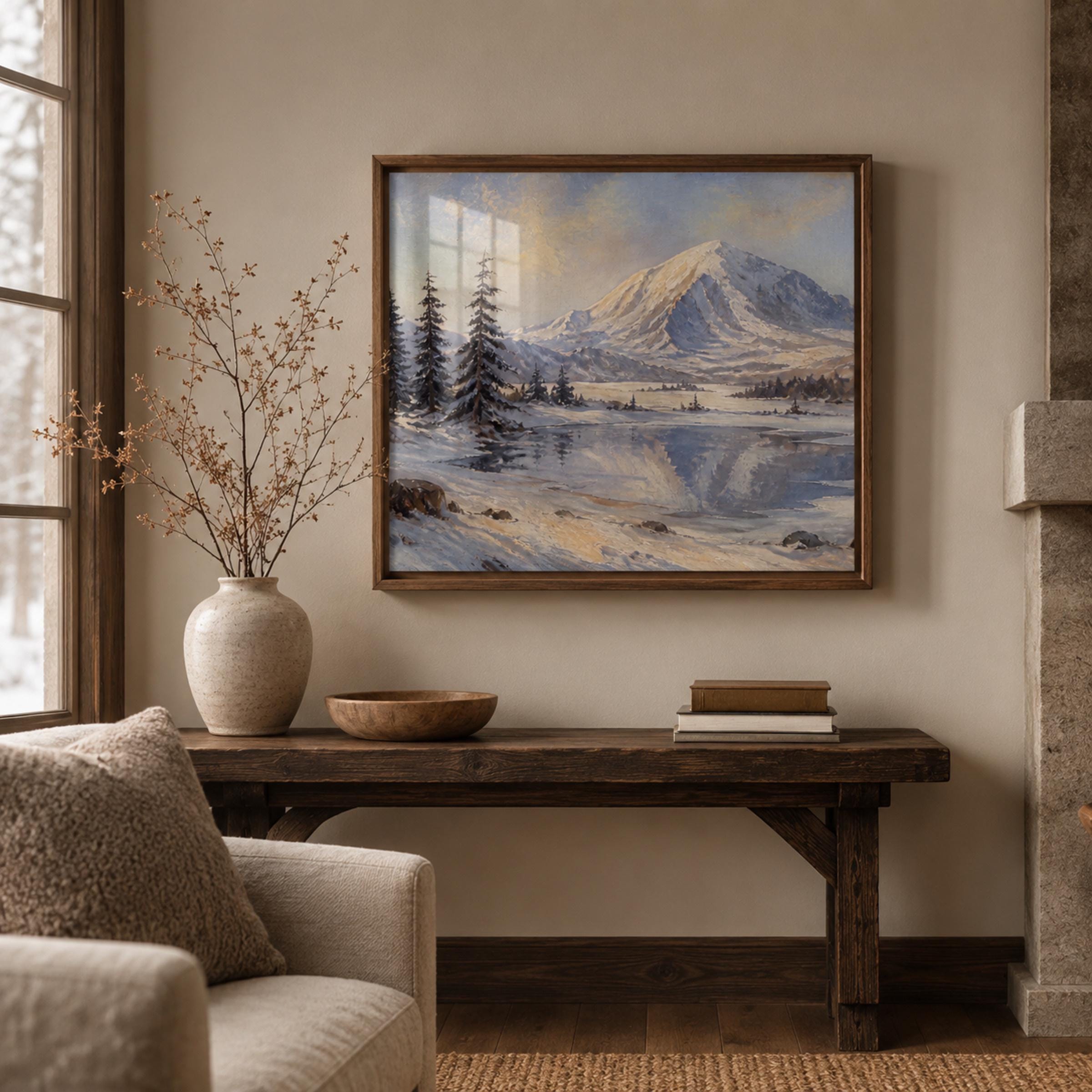 Rainier-Inspired Peak above the Frozen Lake — image 3
