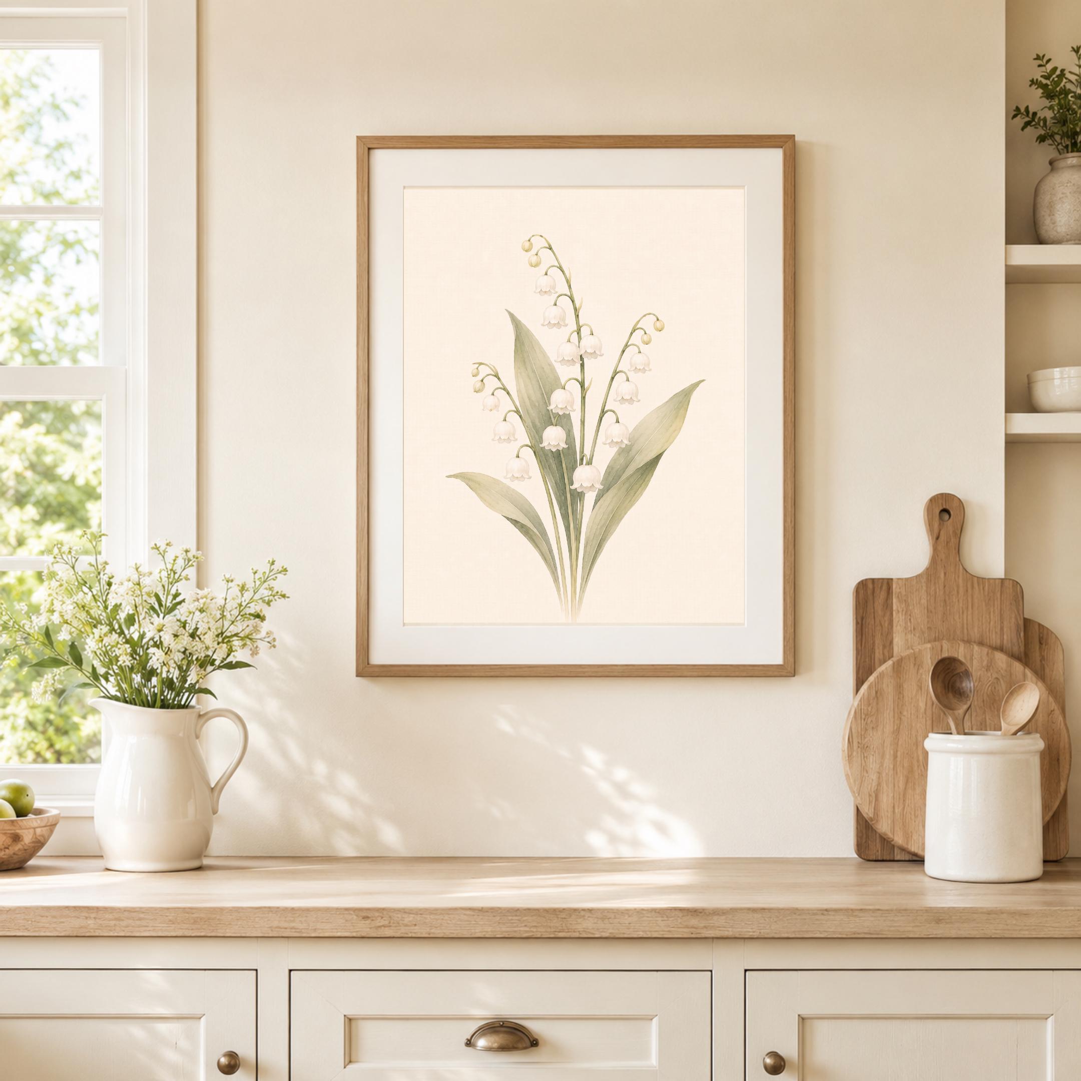 May Birth Flower Print | Lily of the Valley Wall Art | Botanical Gift Digital Download — image 6