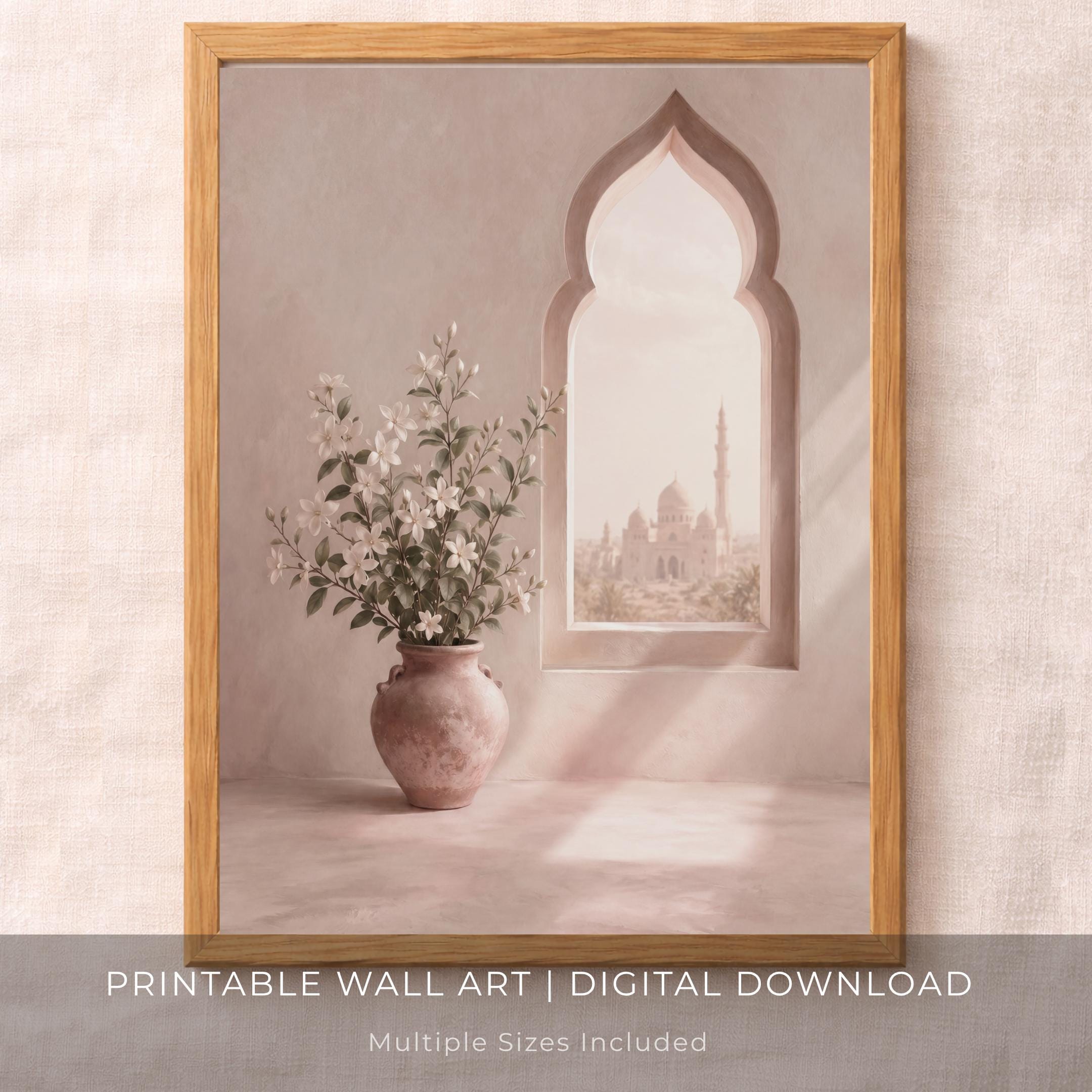 White Blossoms beside the Arch Window — image 6