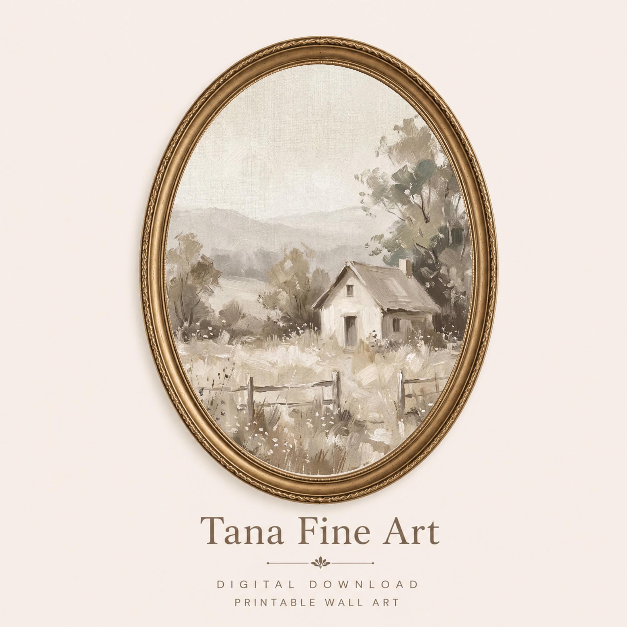 Neutral Farmhouse Landscape Wall Art Printable | Cottage Wall Decor (Digital Download) — image 6