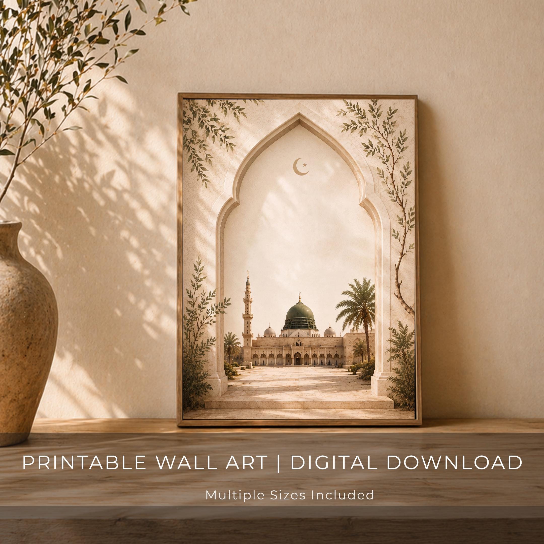 Islamic Wall Art Printable | Medina Mosque Arch Print | Prayer Room Decor Digital Download — image 6