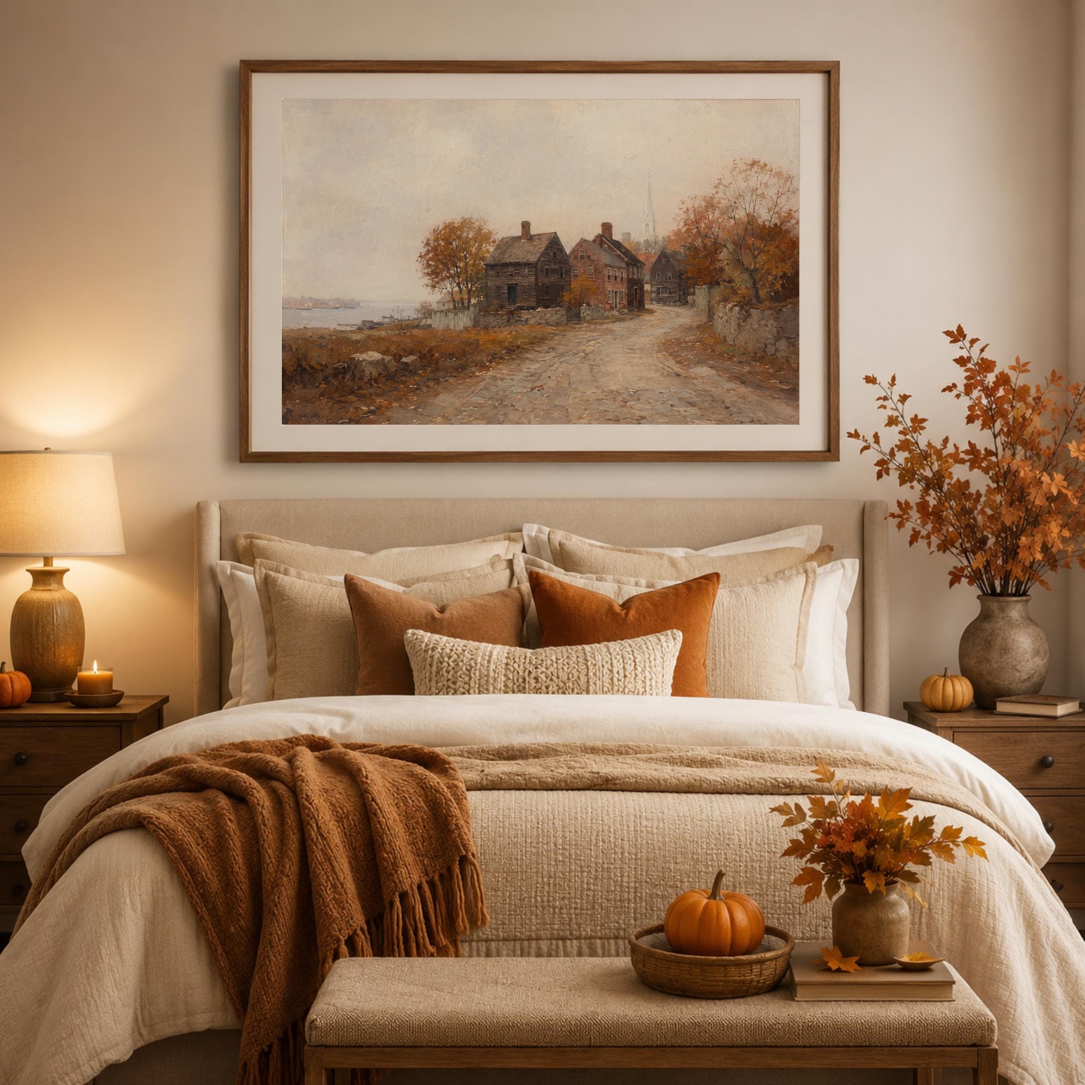 Autumn Street Printable Wall Art, Vintage Salem Inspired, New England Landscape, Digital Download — image 7