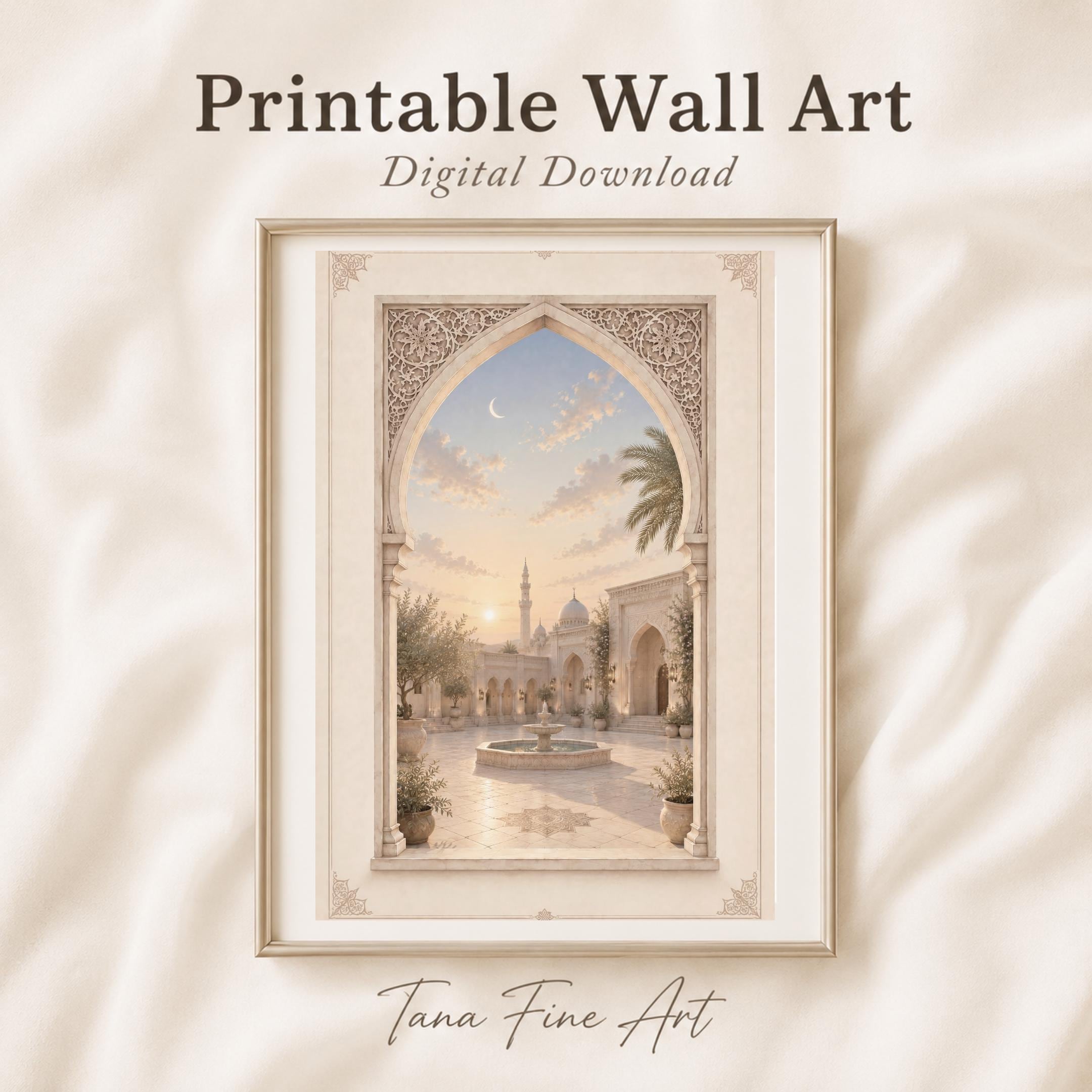 Crescent over the Courtyard — Islamic Arch Art — image 3