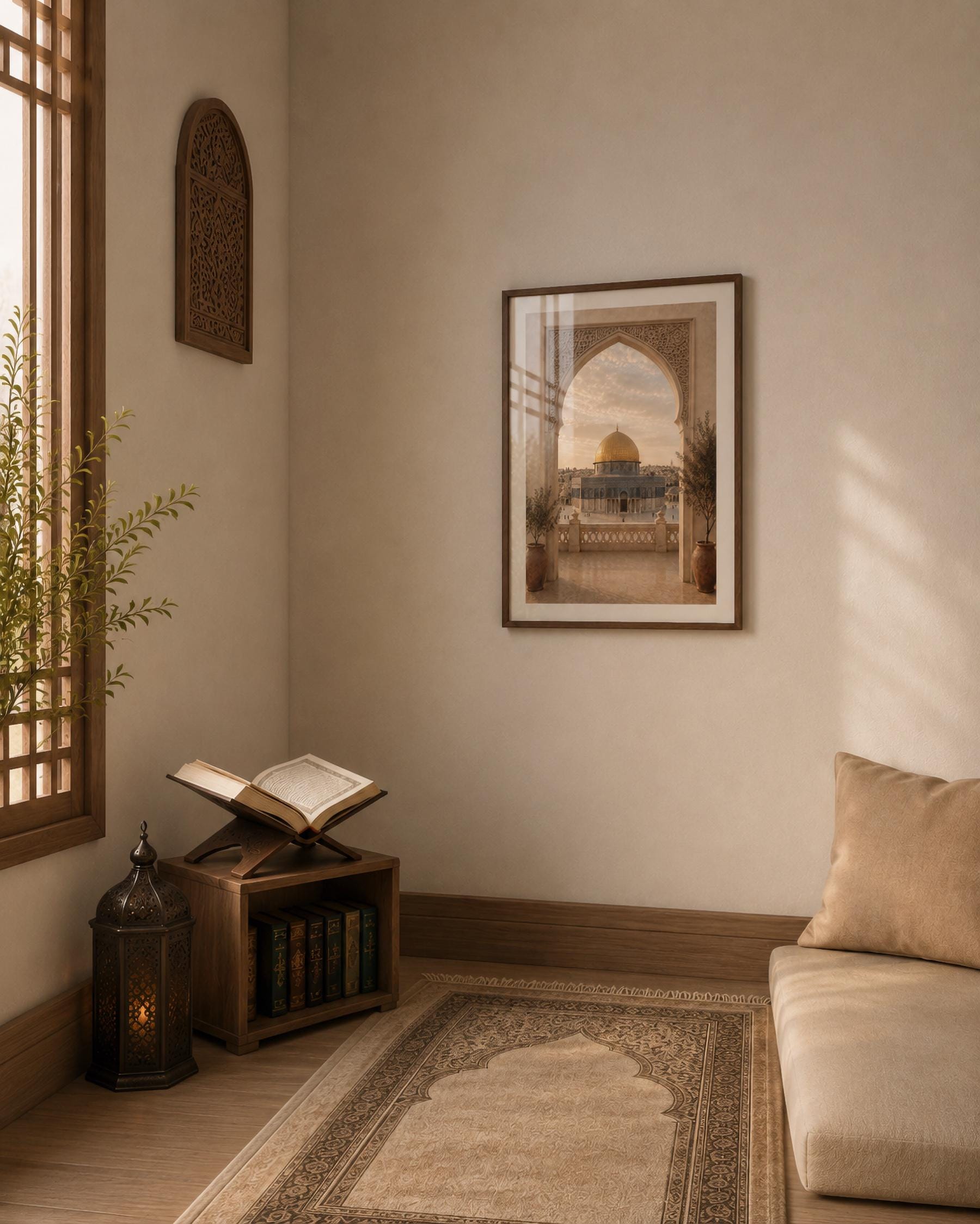 Golden Dome through a Patterned Arch — image 5