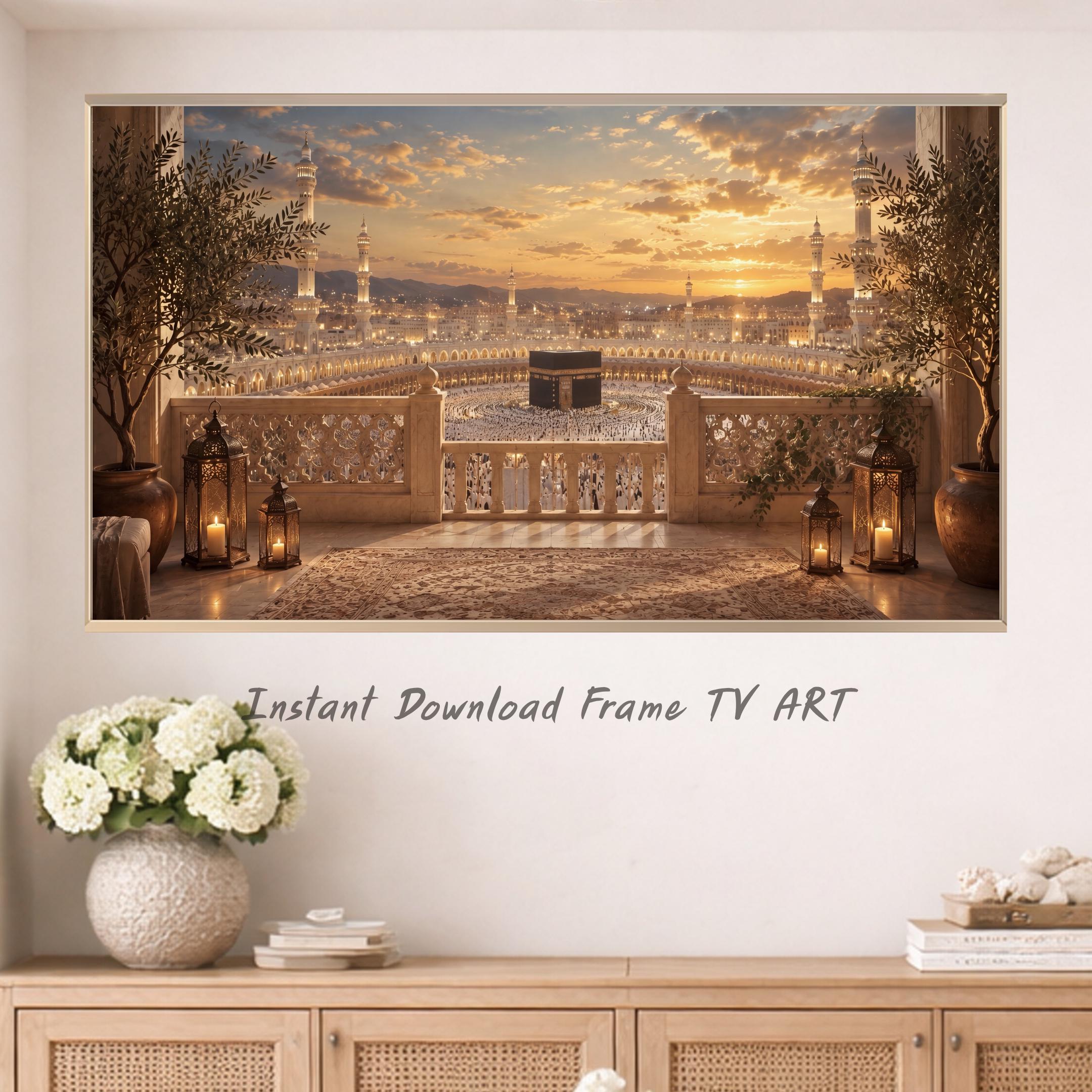 Kaaba Frame TV Art, Islamic Balcony View for Samsung The Frame, Hajj Digital Download — image 10
