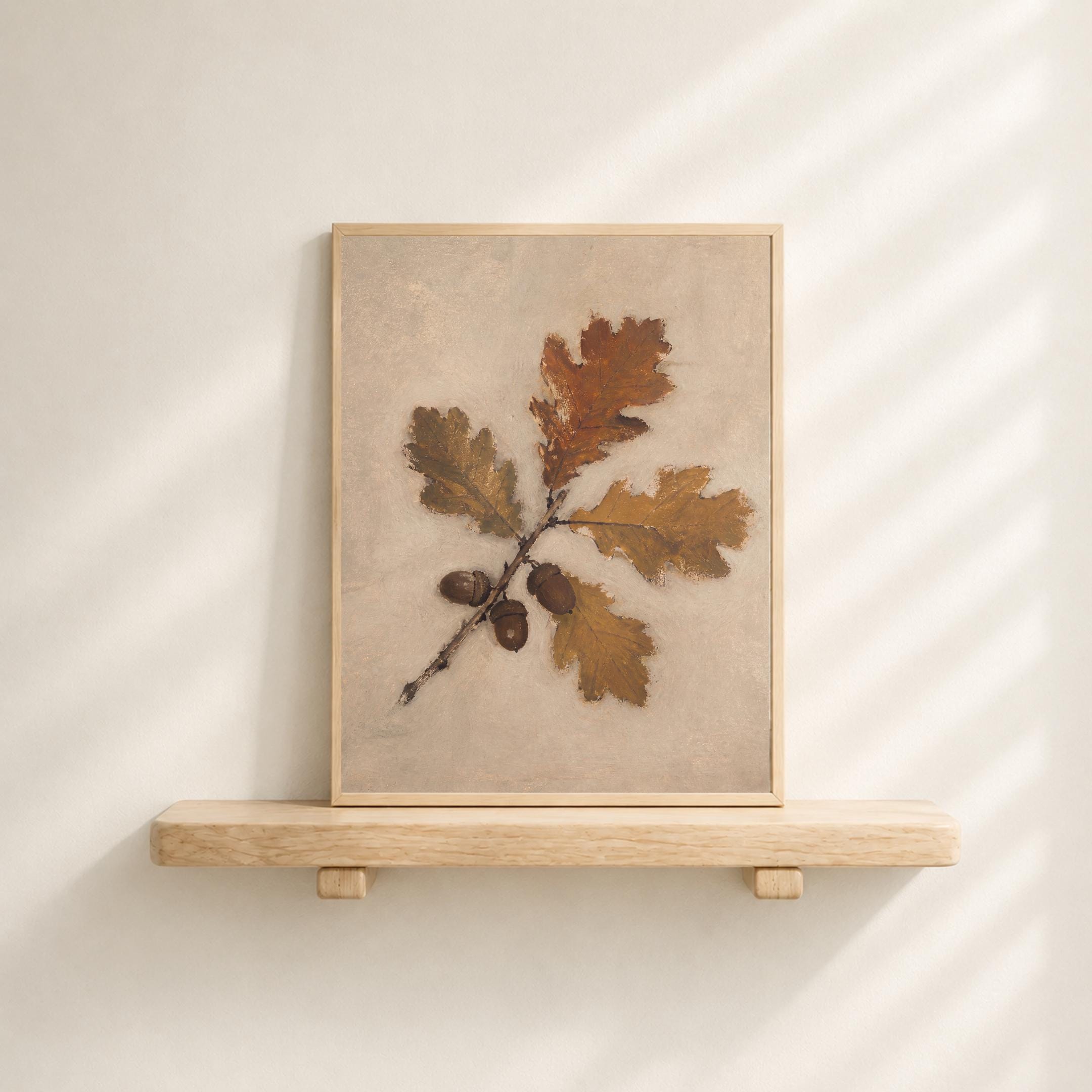 Oak Branch and Acorns Printable Wall Art, Neutral Autumn Botanical Digital Download — image 7